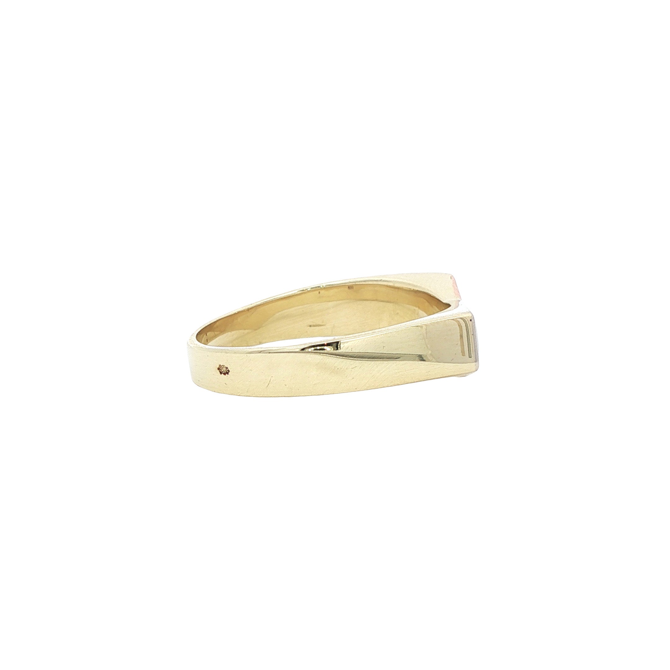 Tricolour gouden zegelring 14 karaat