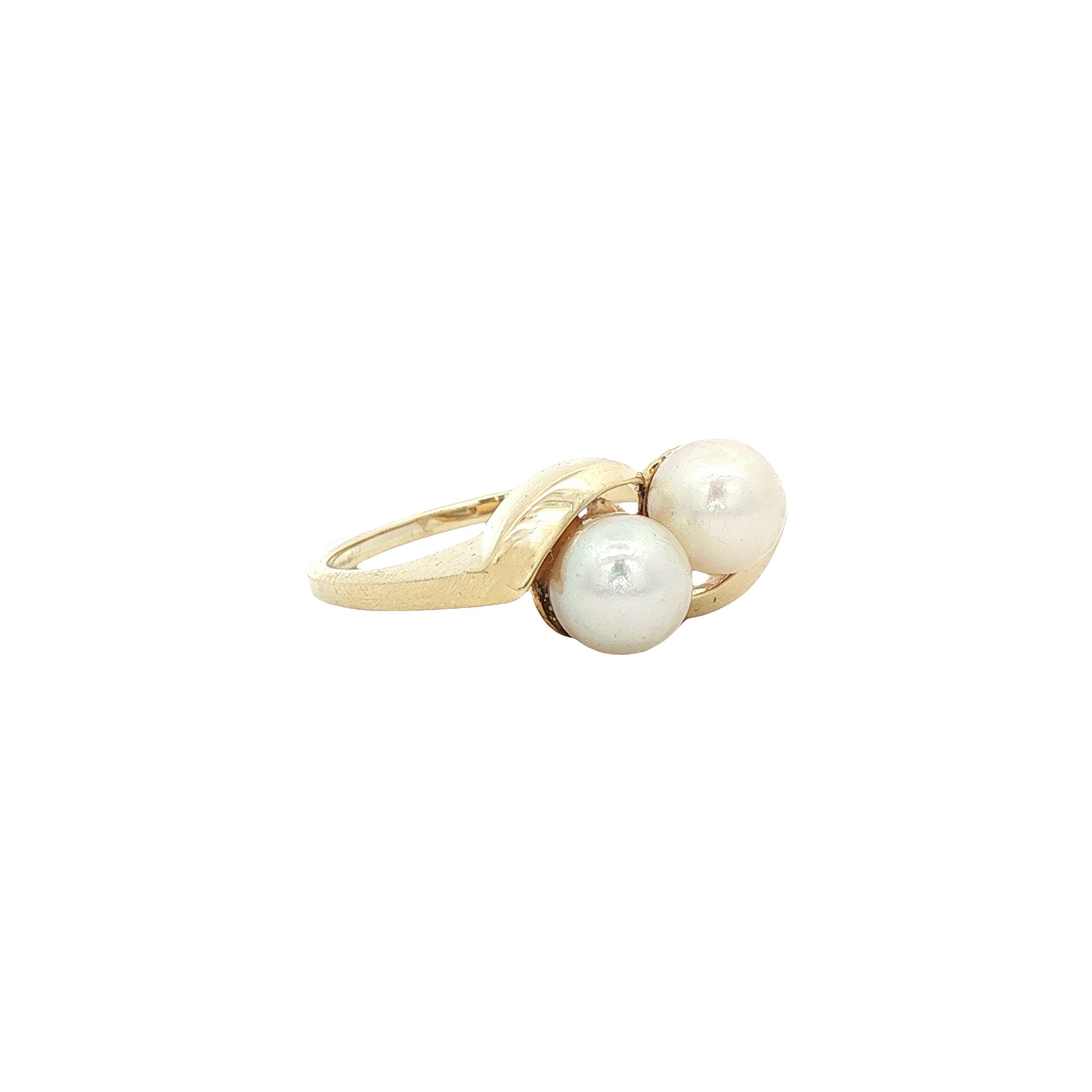 Gouden ring met parels 14 karaat