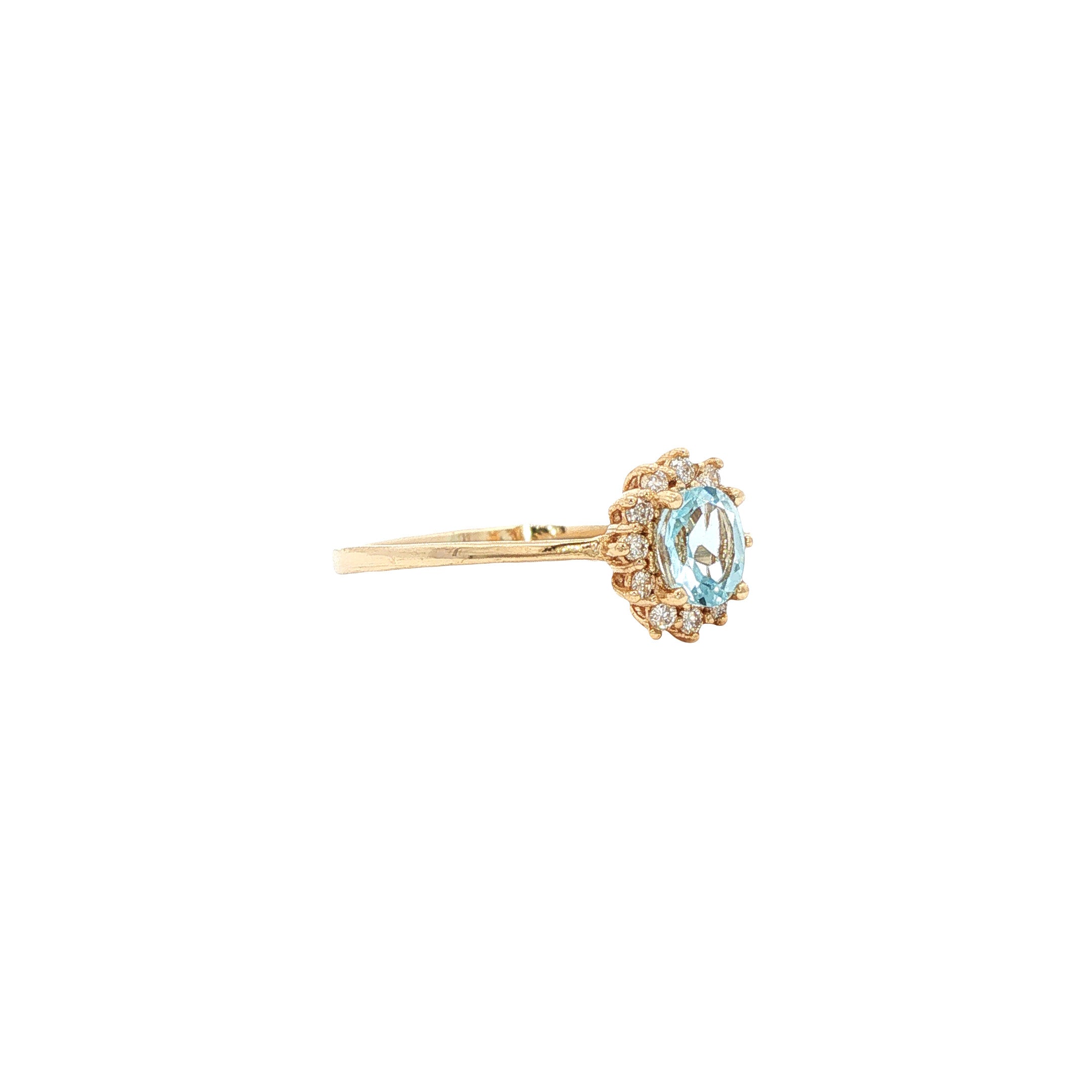 Gouden ring met topaas en diamant 14 karaat* nieuw