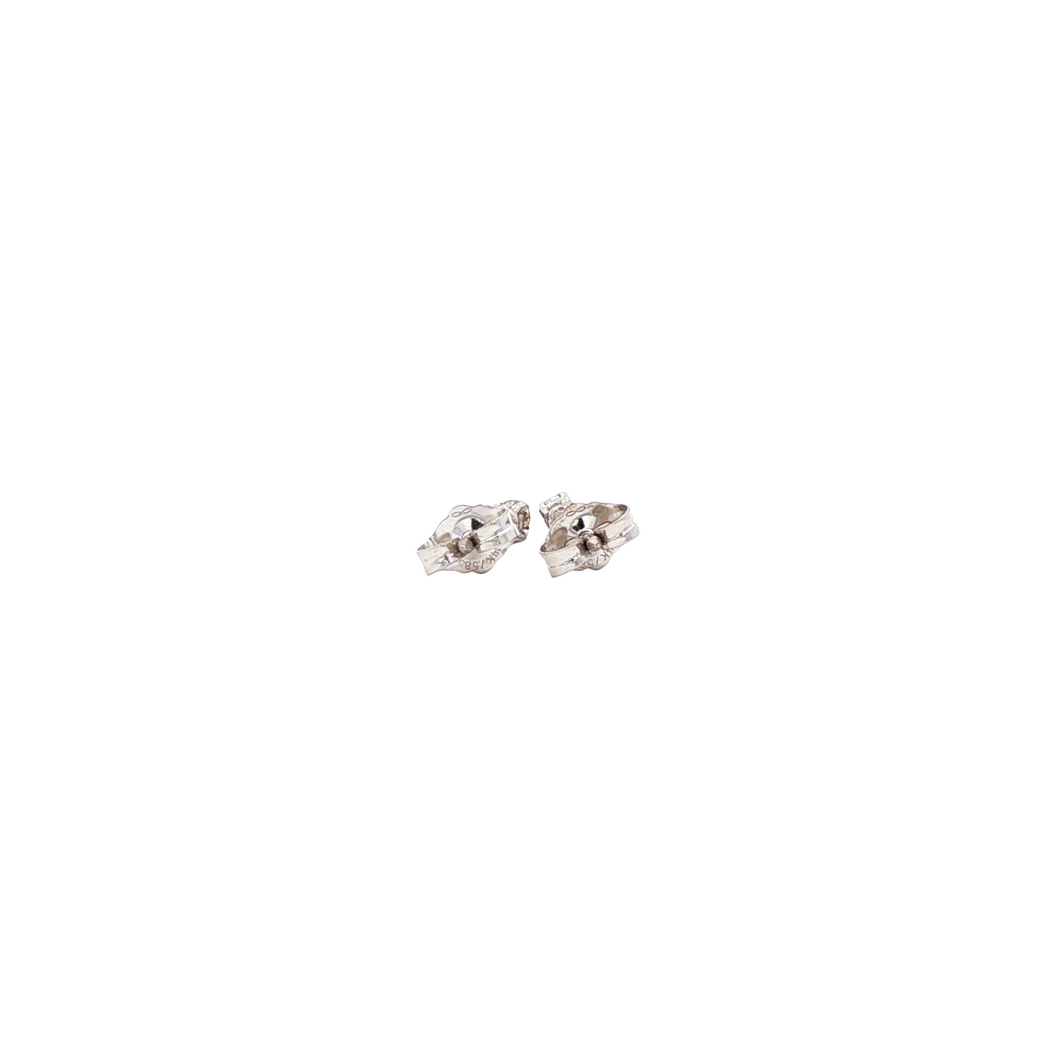 White gold solitaire diamond stud earrings, 14 karat*new