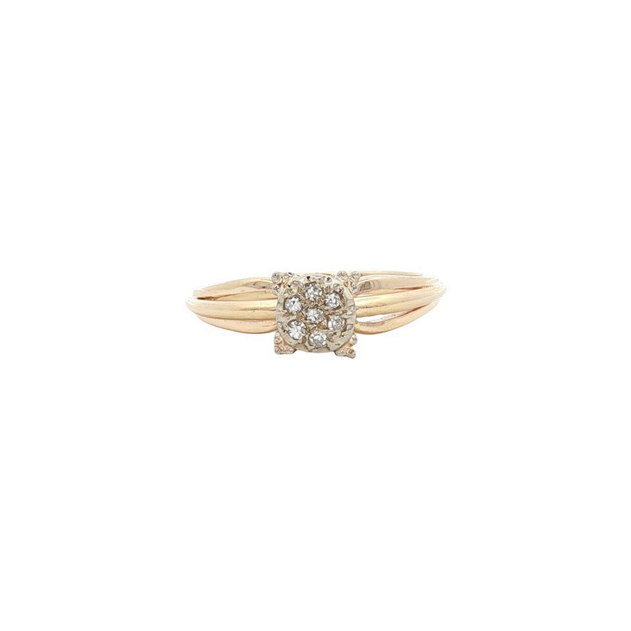 Gouden entourage ring met diamant 14 karaat