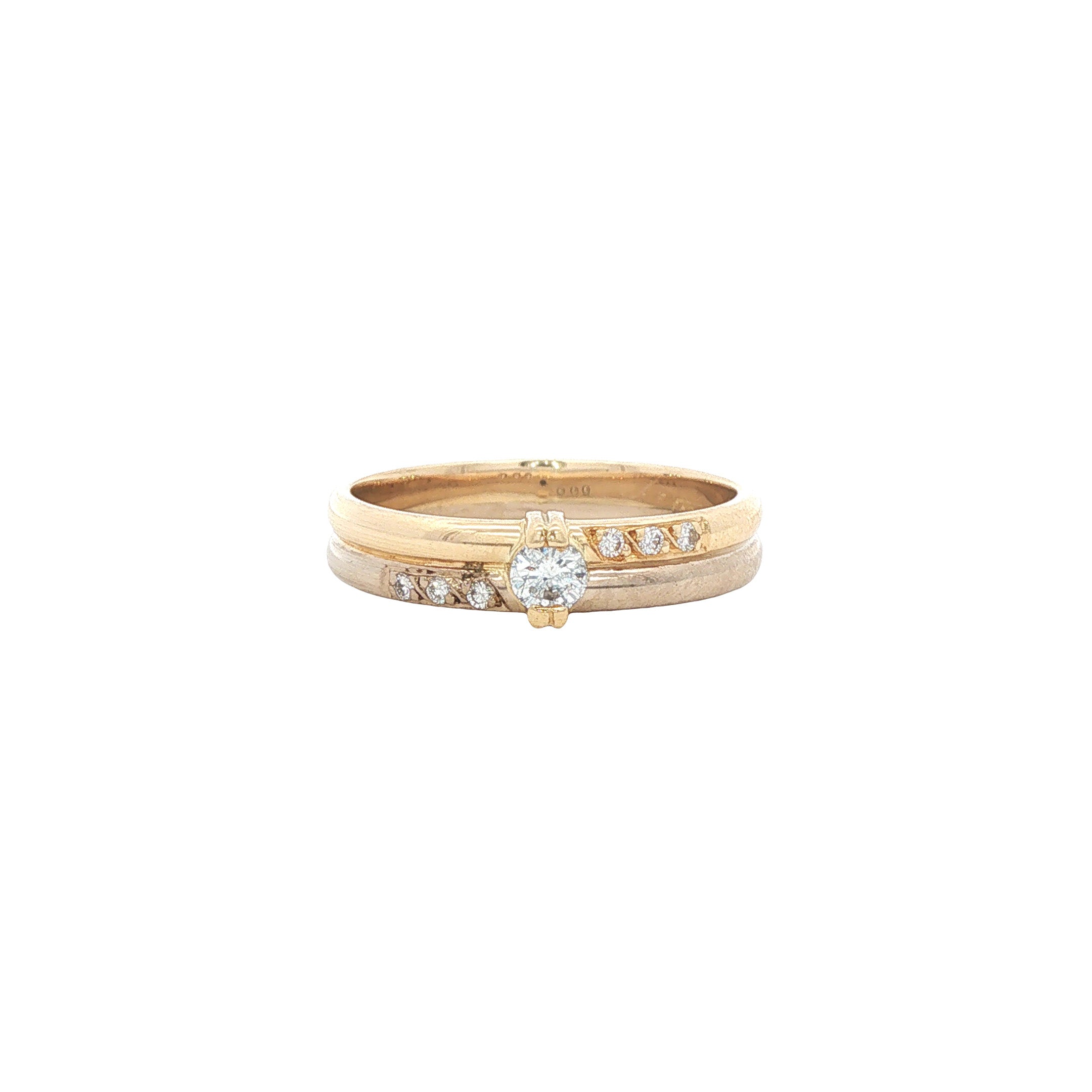 Gouden ring met diamant 14 karaat