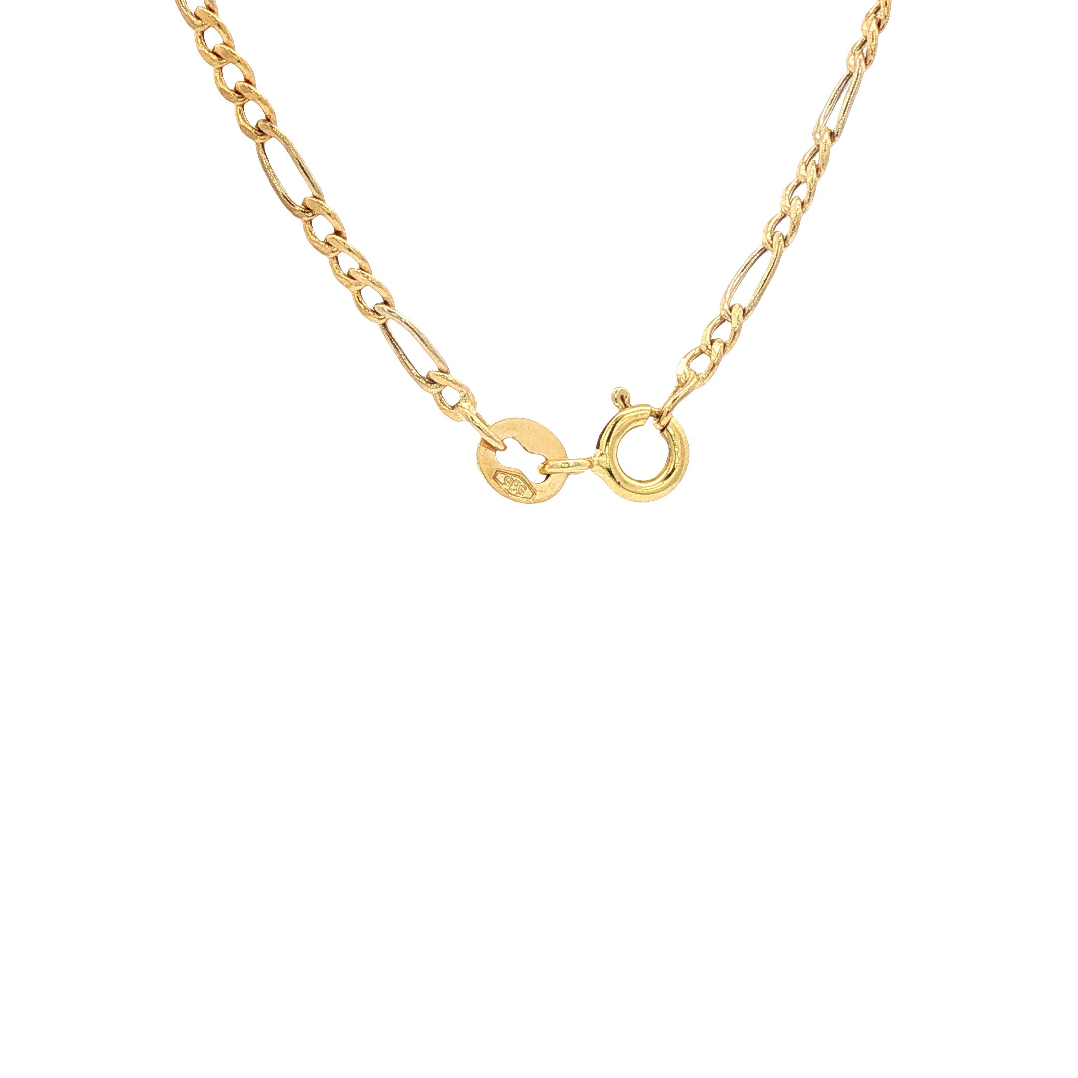 Gouden figaro collier 45 cm 14 karaat