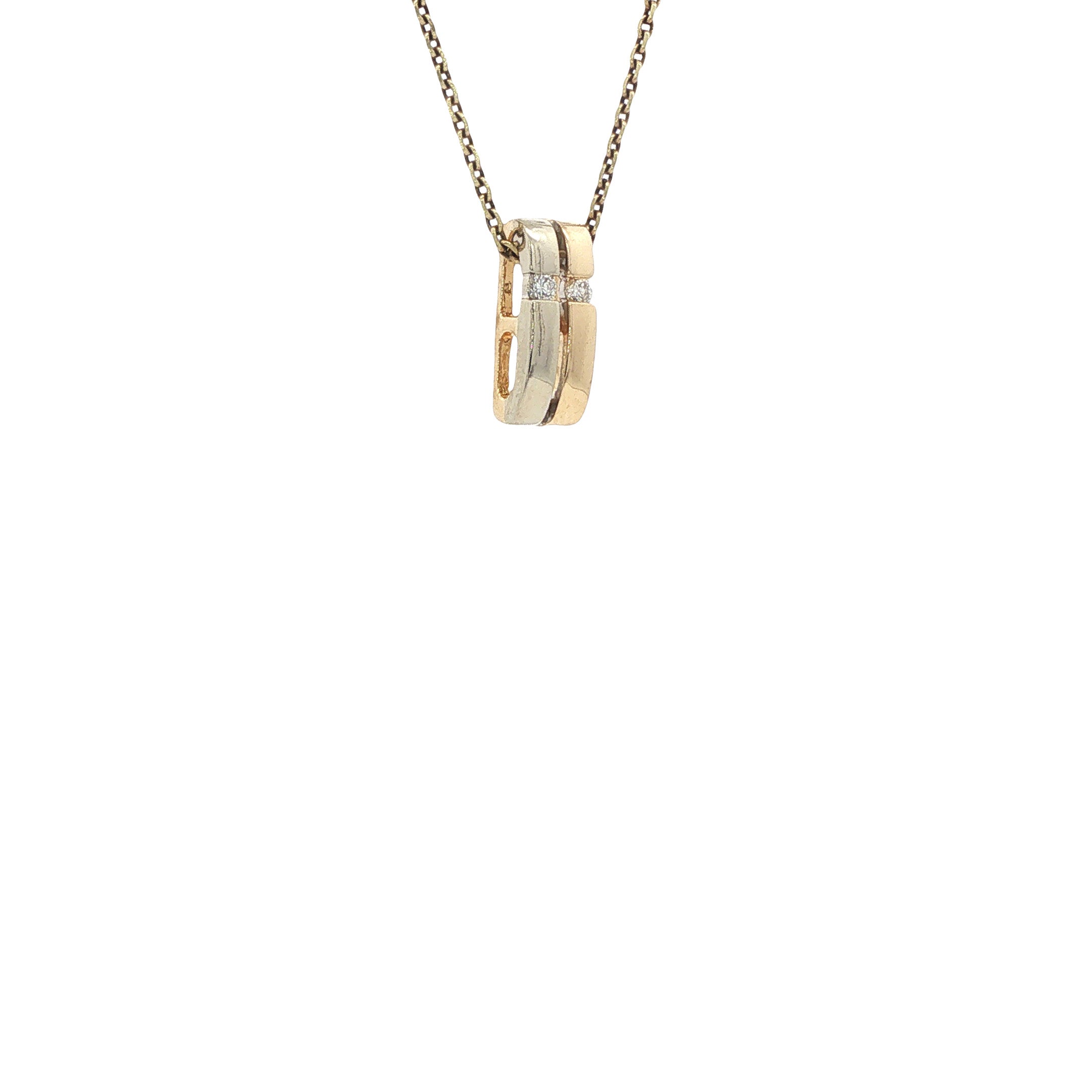 Gouden hanger met diamant 14 karaat