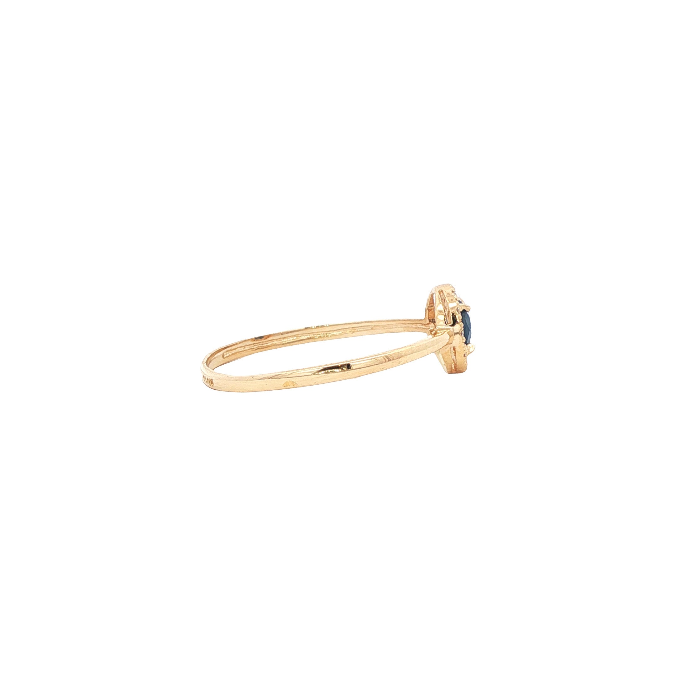 Gouden entourage ring met saffier en diamant 14 karaat* nieuw