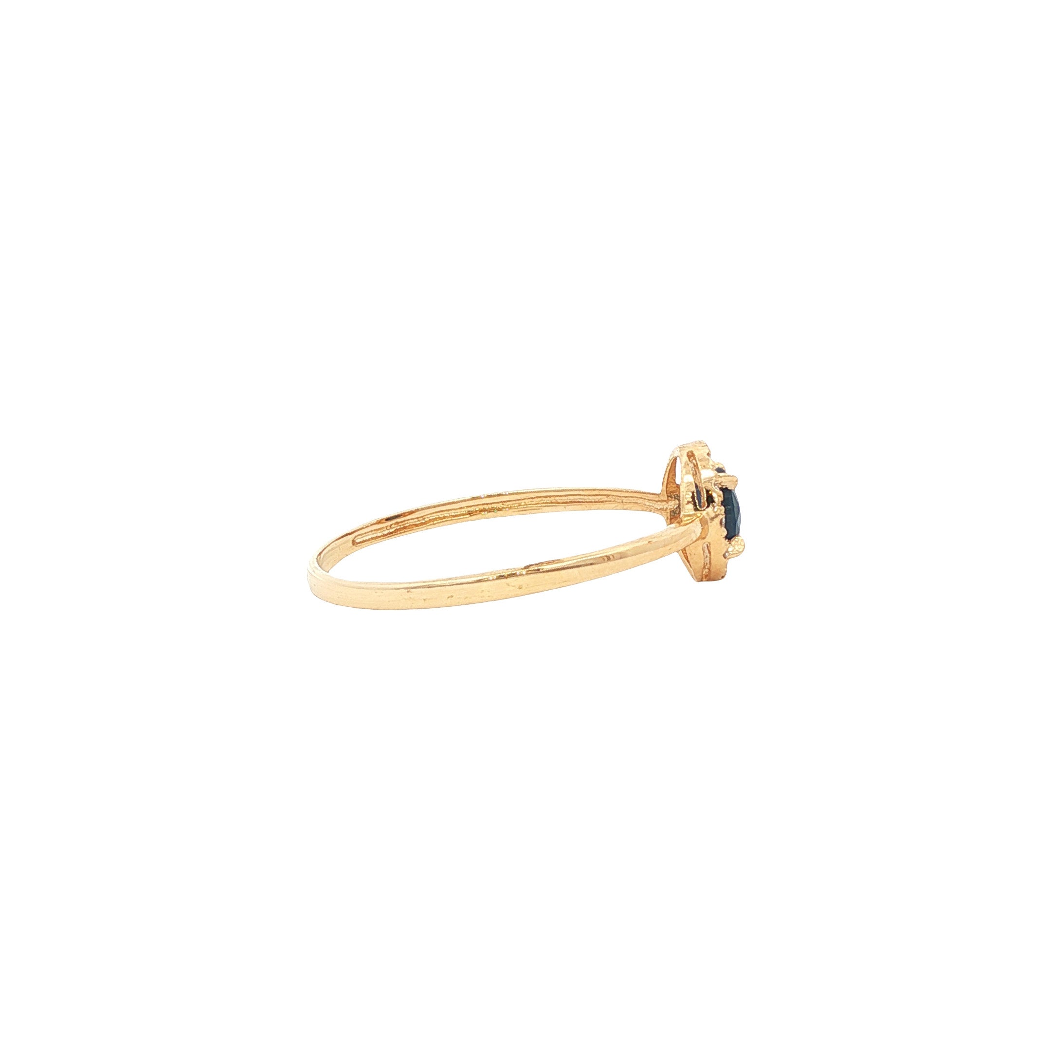 Gouden entourage ring met saffier en diamant 14 karaat* nieuw