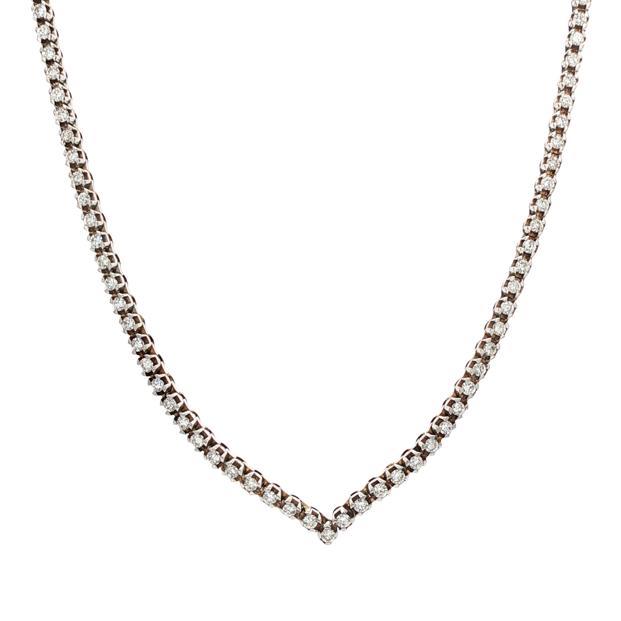 Witgouden tennis collier met diamant 18 karaat