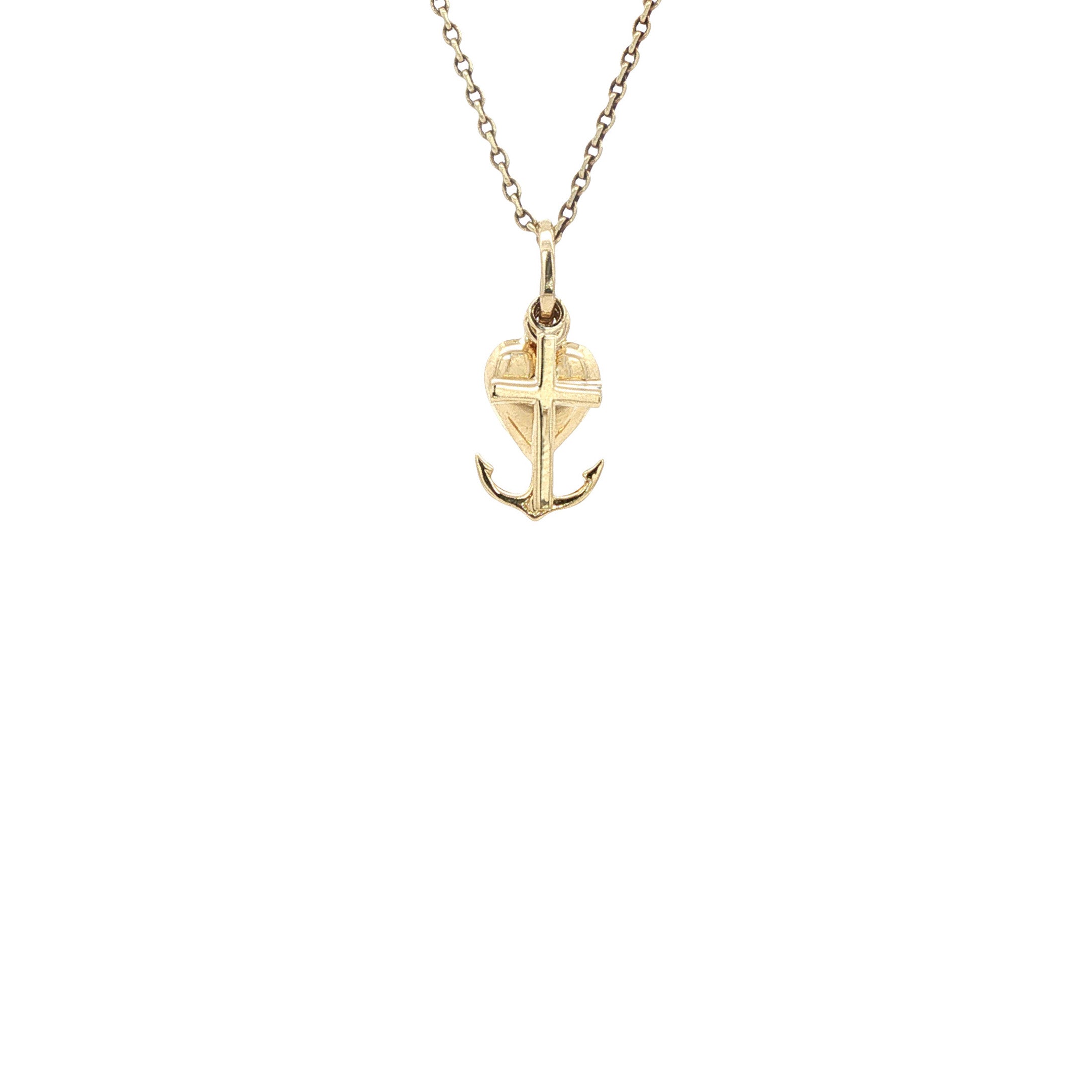 Gouden hanger geloof, hoop en liefde 14 karaat