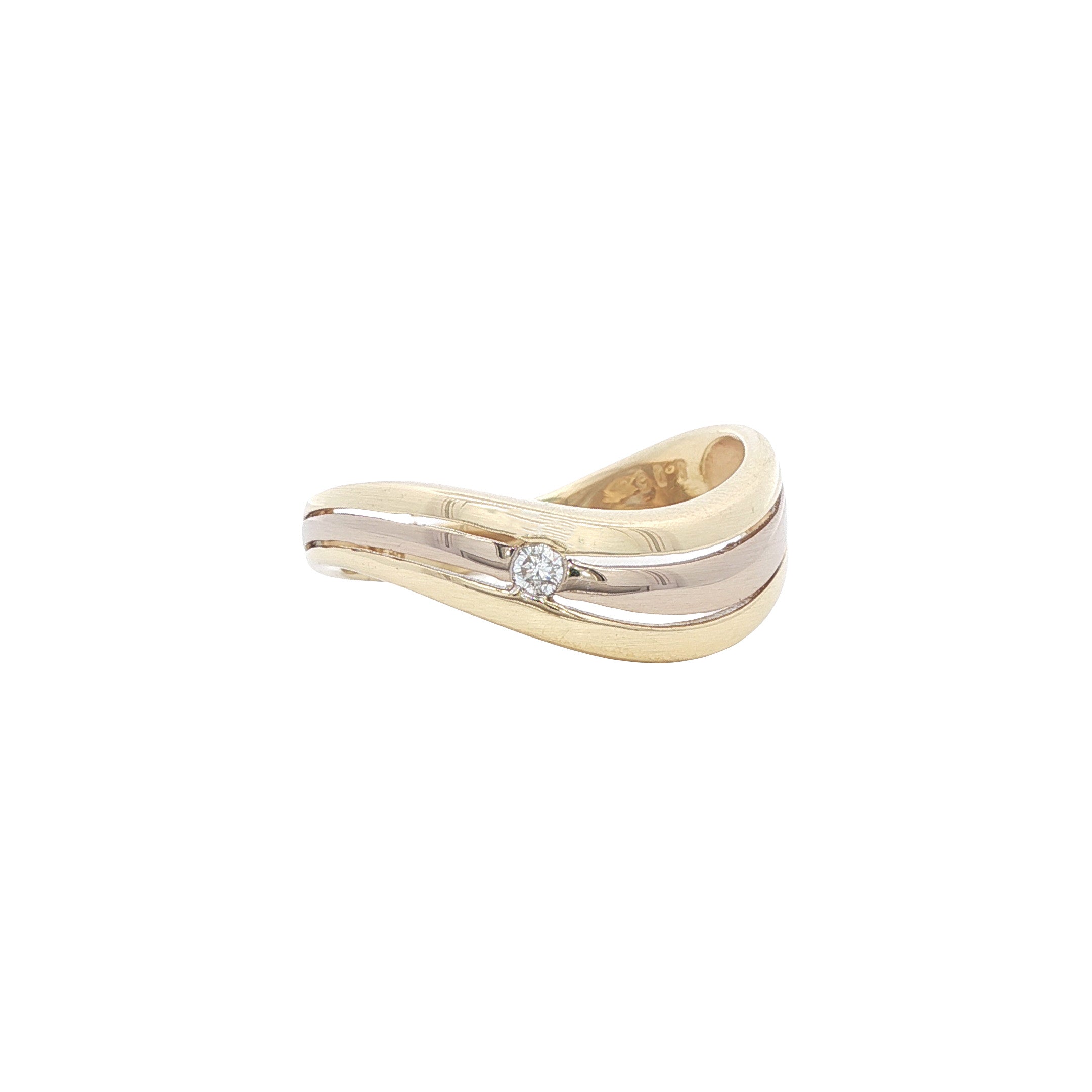 Gouden ring met diamant 14 karaat