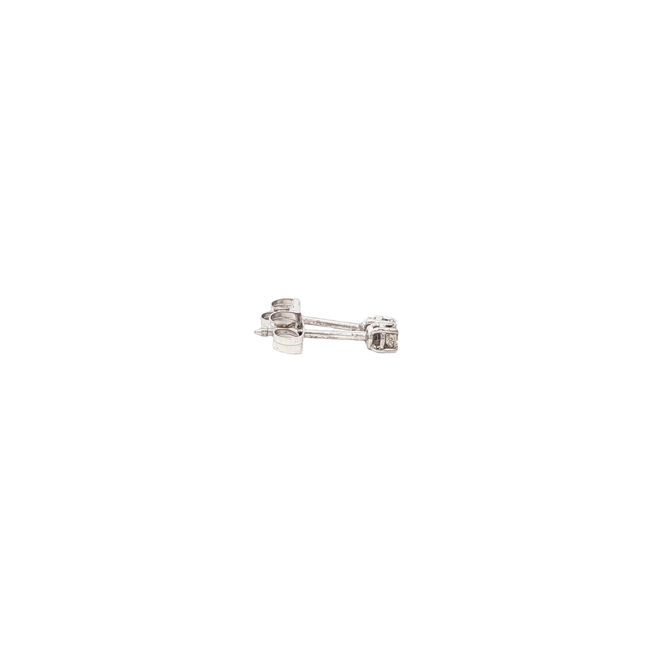 White gold solitaire stud earrings with diamond 14 karat*new