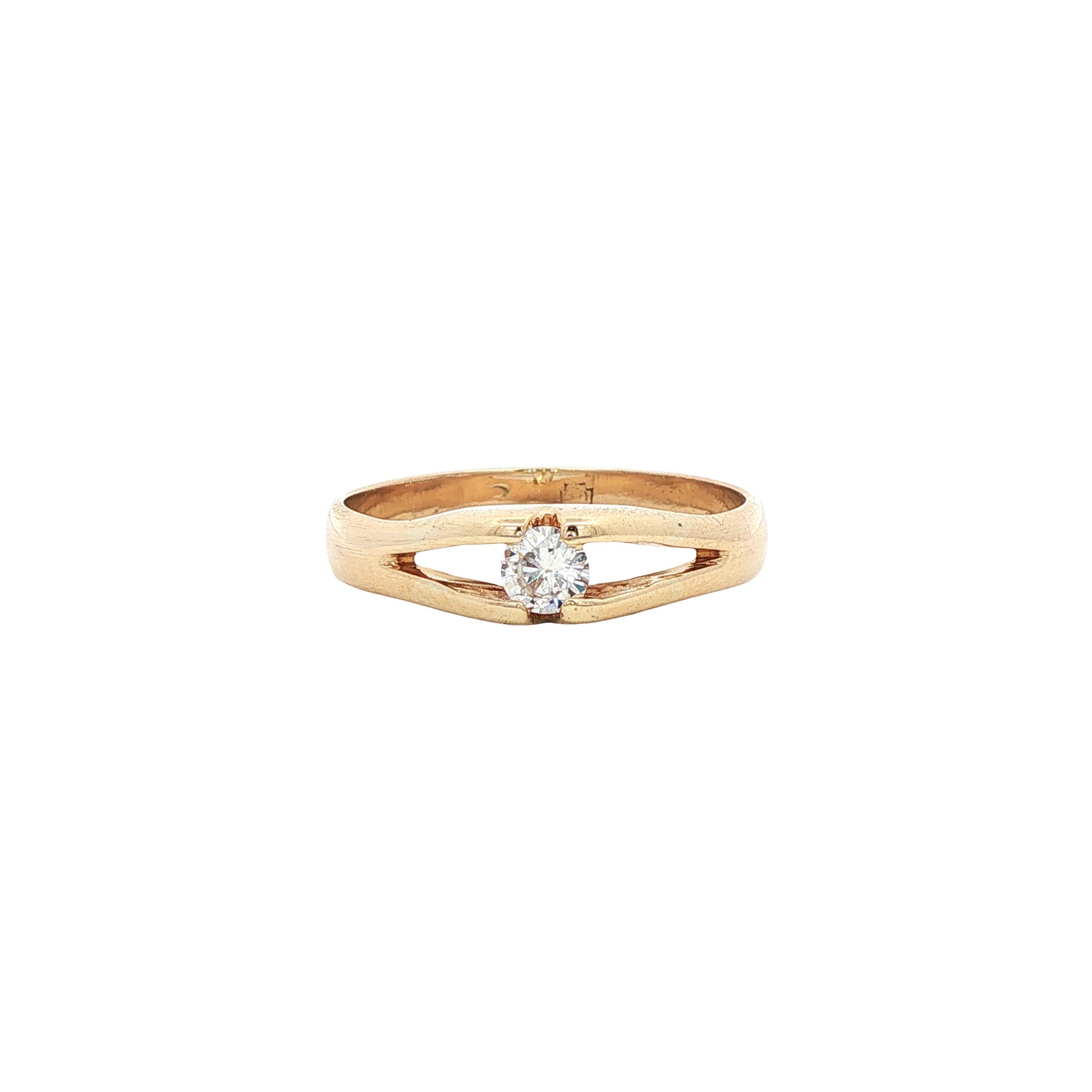Gouden ring met diamant 14 karaat