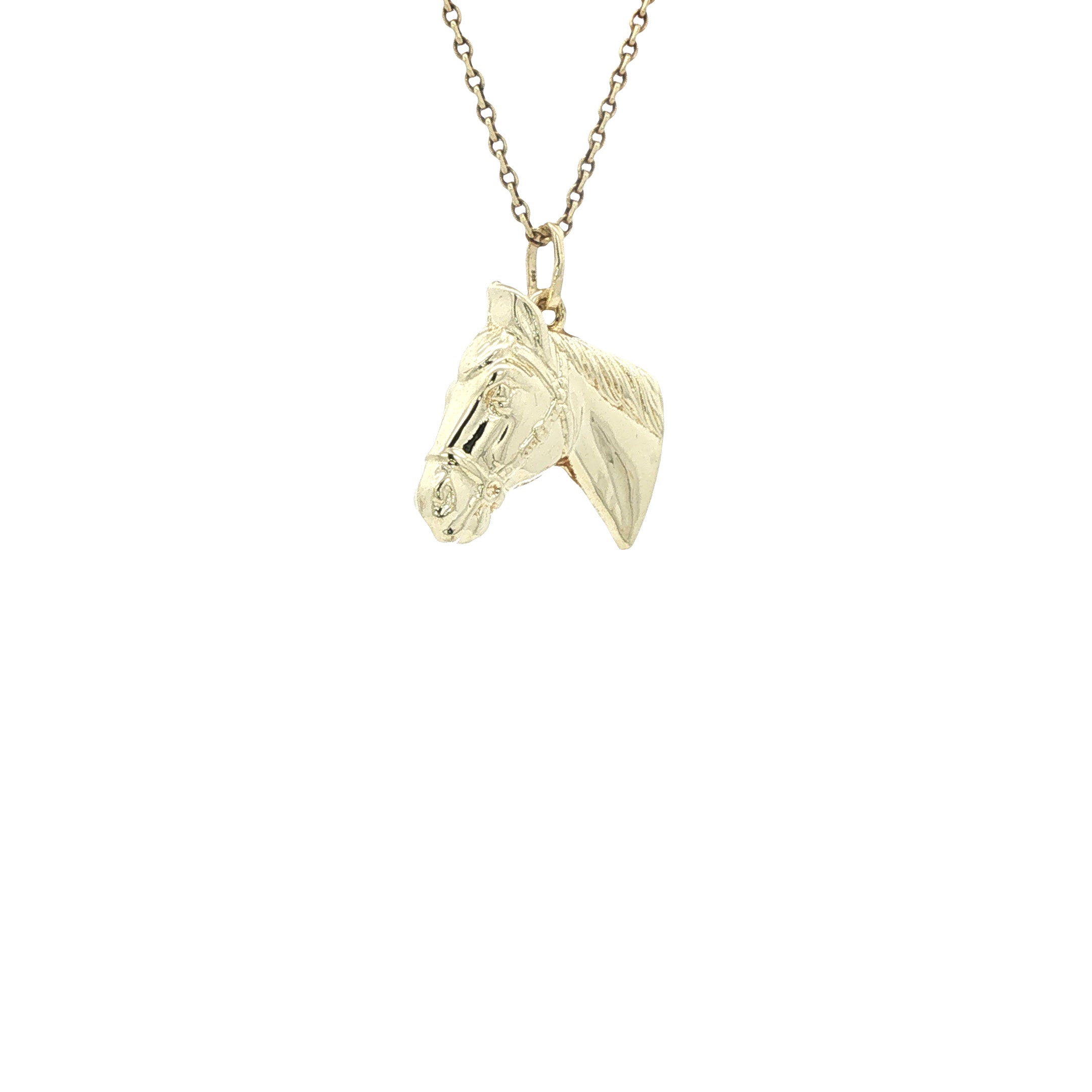 Gouden paardenhoofd hanger 14 karaat