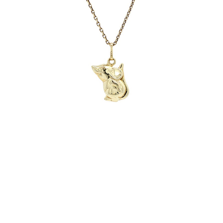 Gouden hanger muis 14 karaat