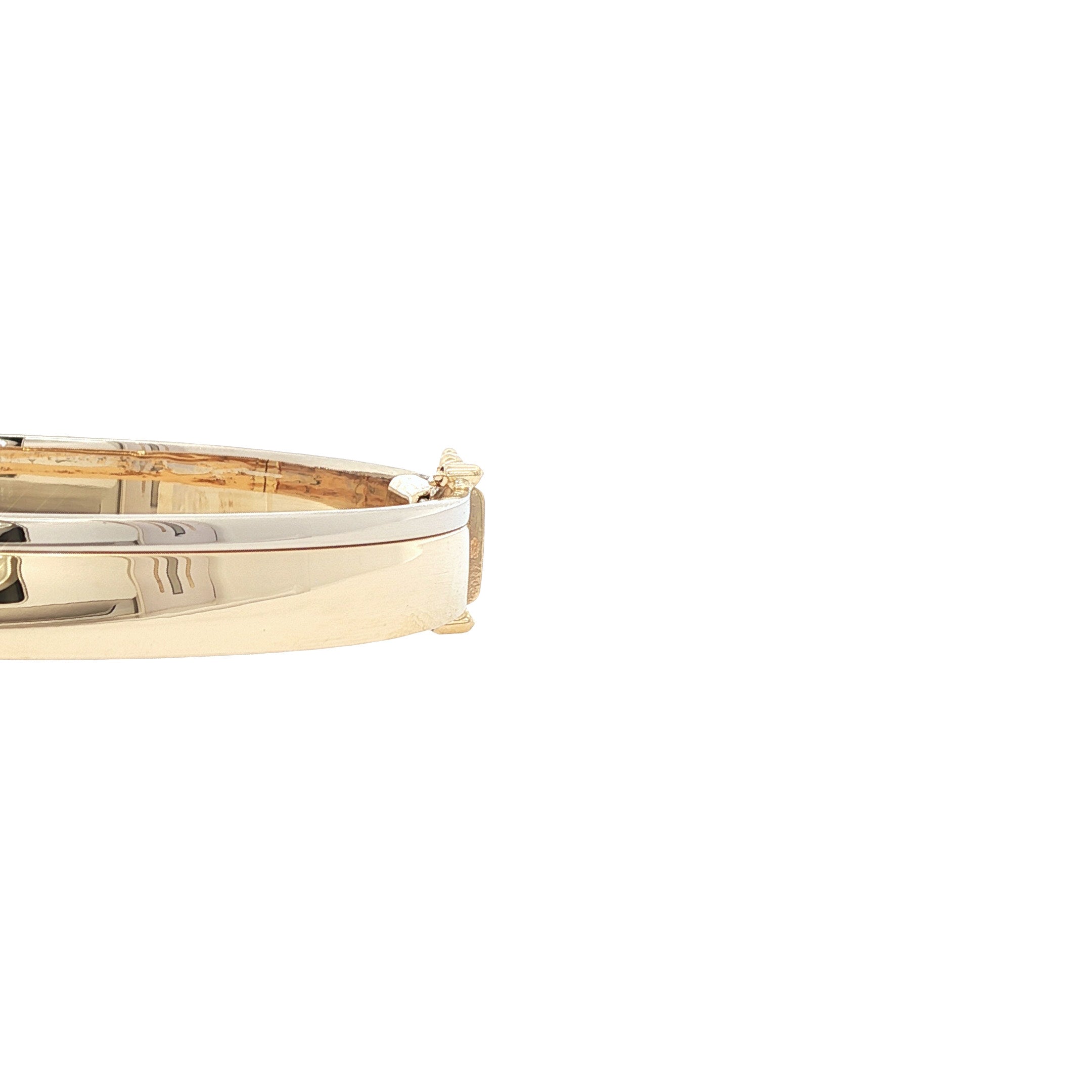 Bicolour gouden bangle 14 karaat