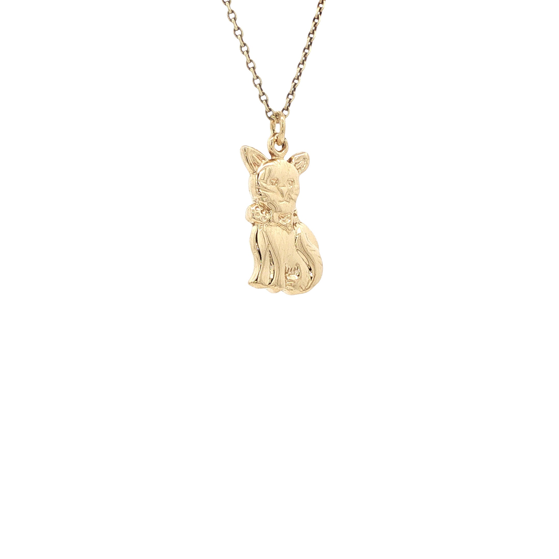 Gouden kat hanger 14 karaat