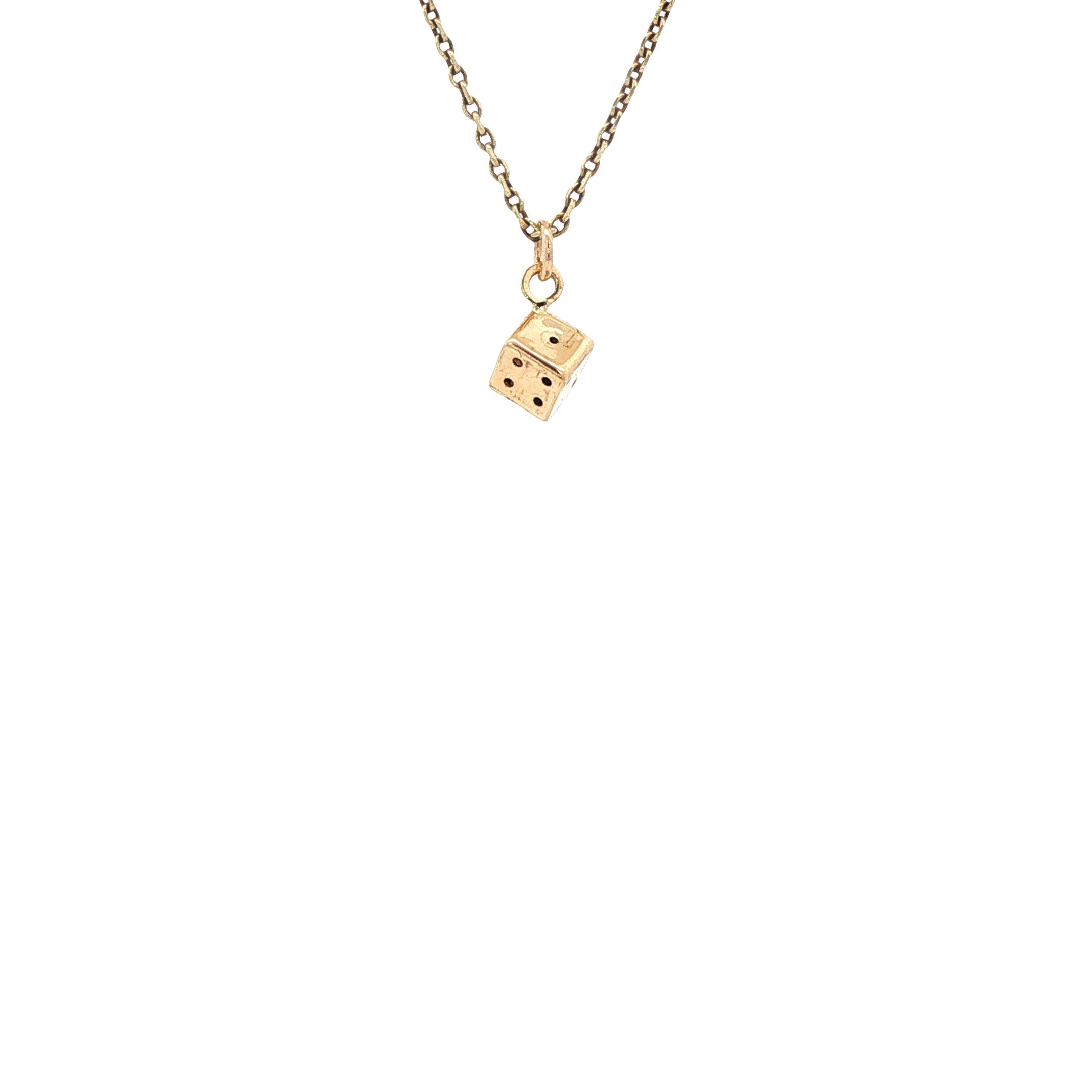 Gouden hanger dobbelsteen 14 karaat