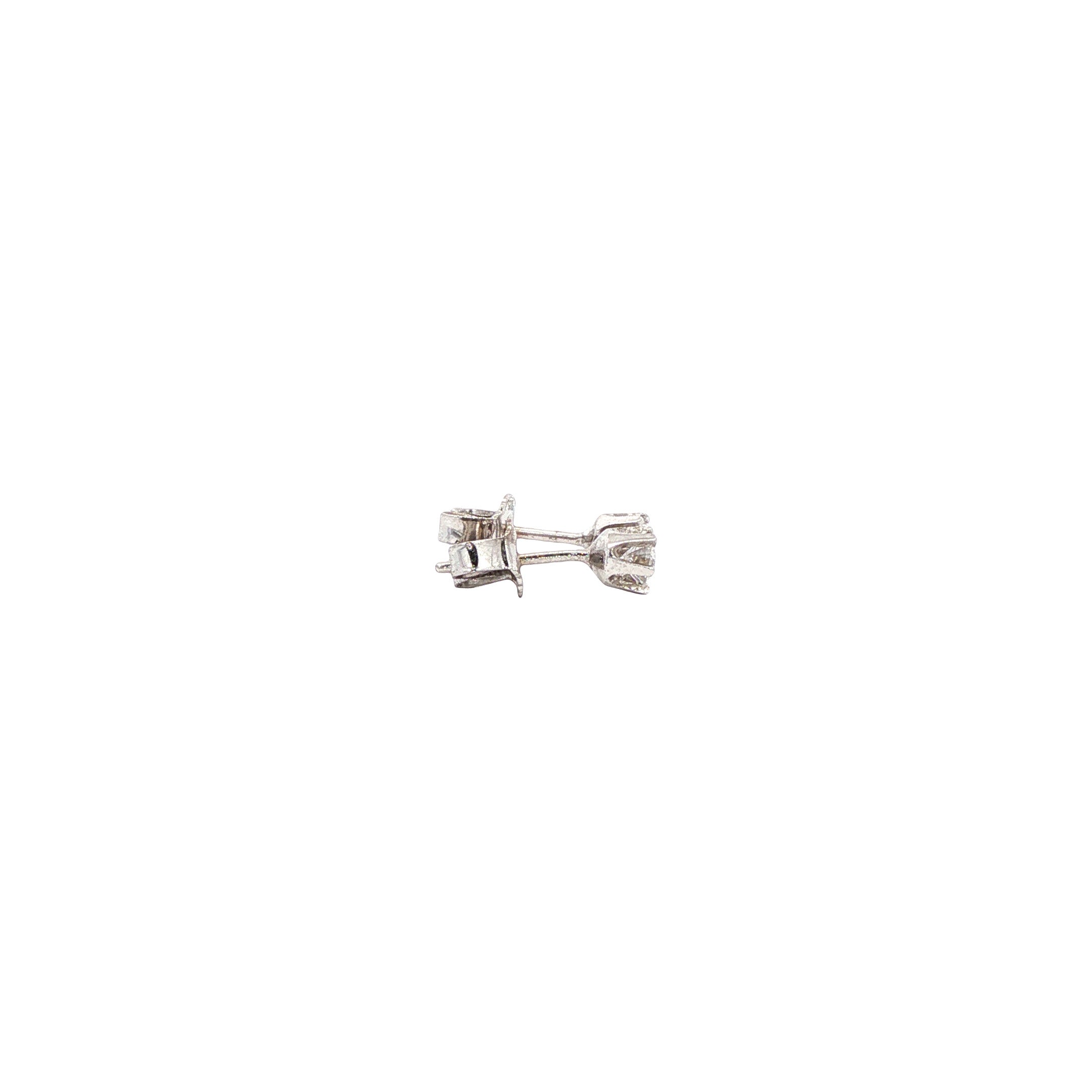 Witgouden oorstekers met diamant 14 karaat
