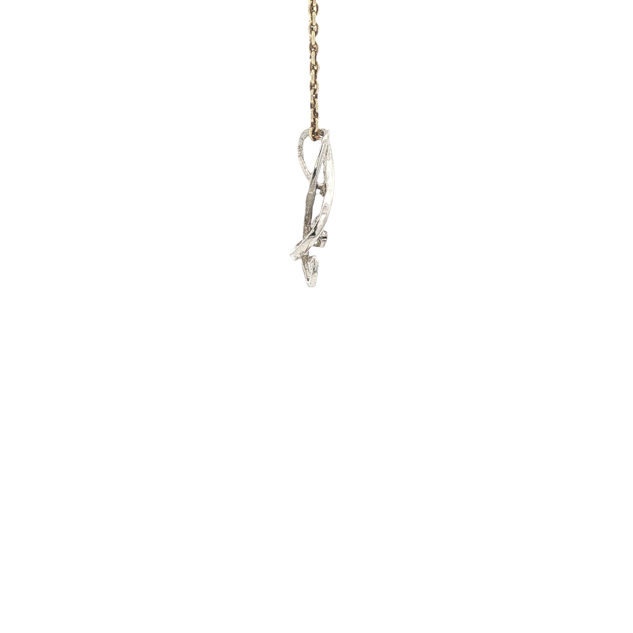 Witgouden hanger muzieknoot met diamant 14 karaat