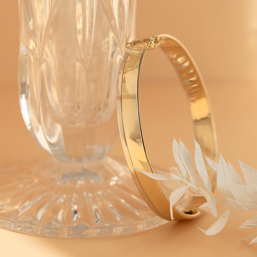Bicolour gouden bangle 14 karaat