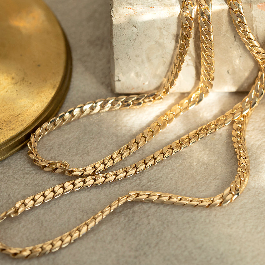 14-karat gold gourmet necklace, 47 cm