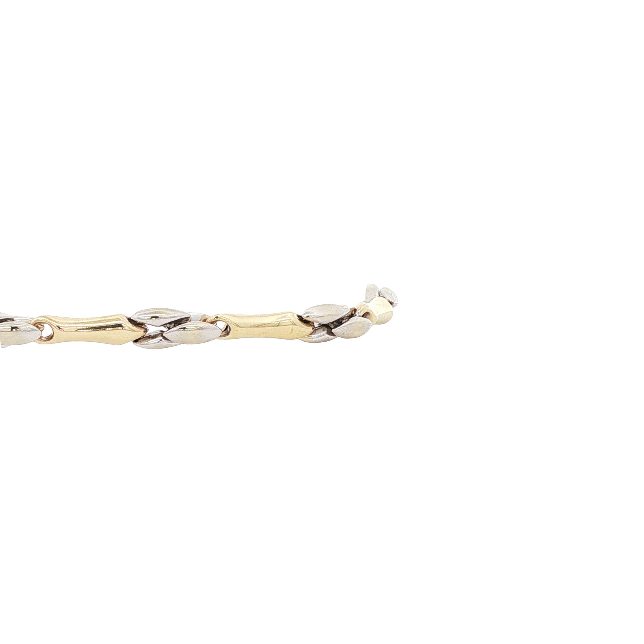 Bicolour gouden armband 22.5 cm 14 karaat
