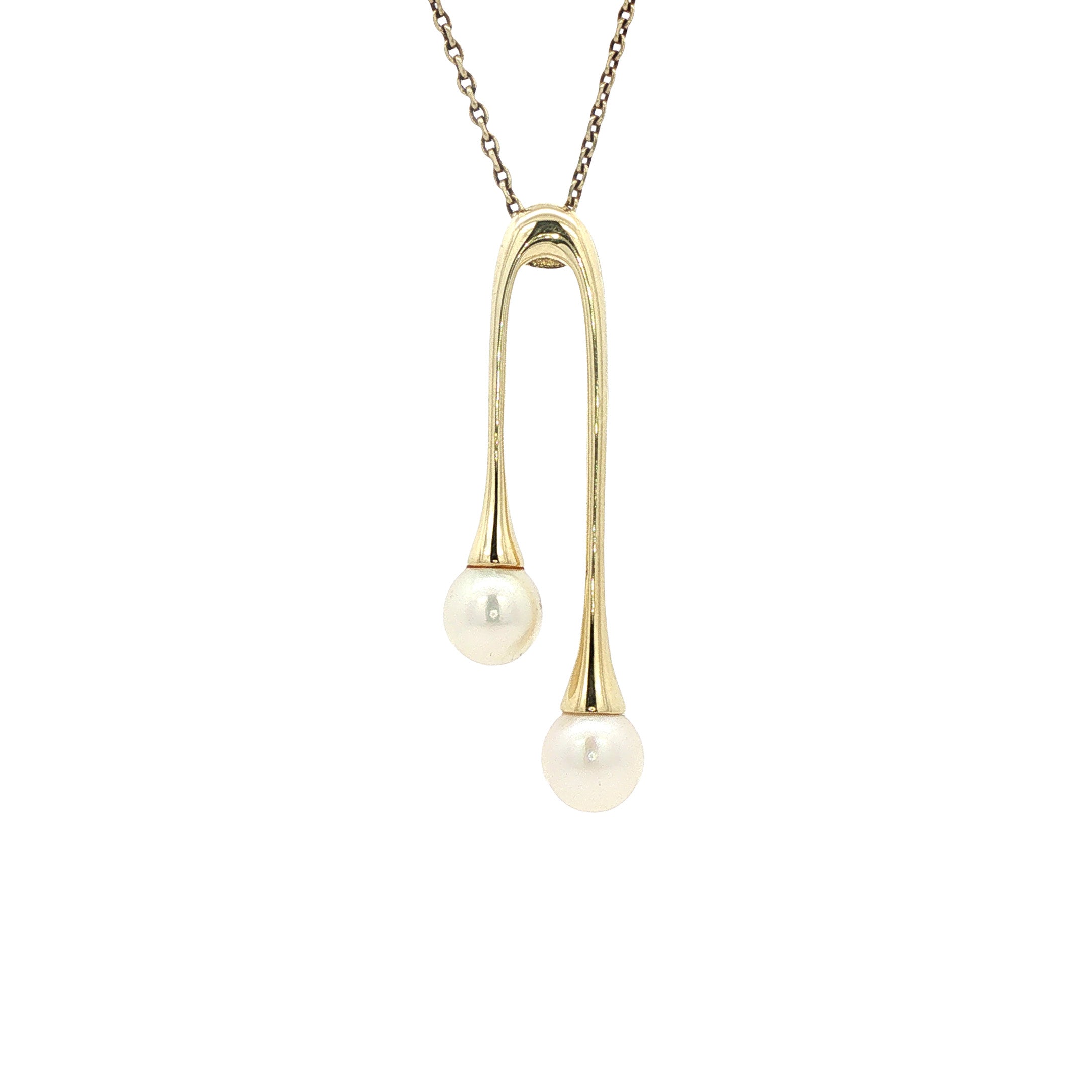 Gouden hanger met parels 14 karaat