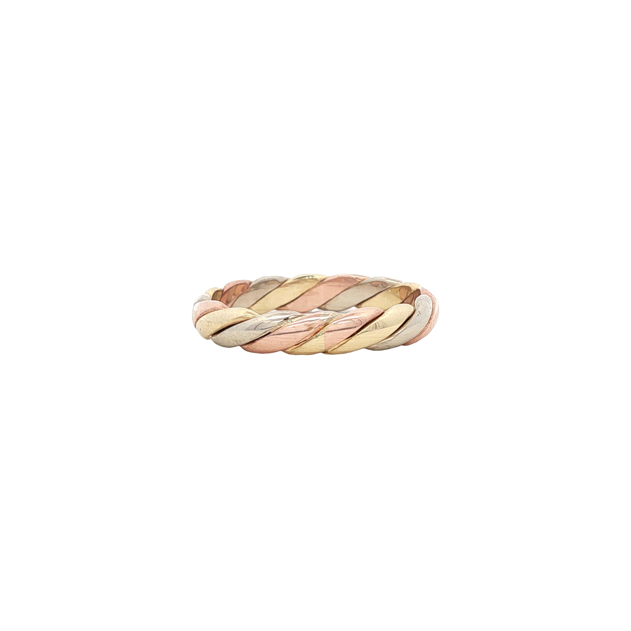 Tricolour gouden ring 14 karaat