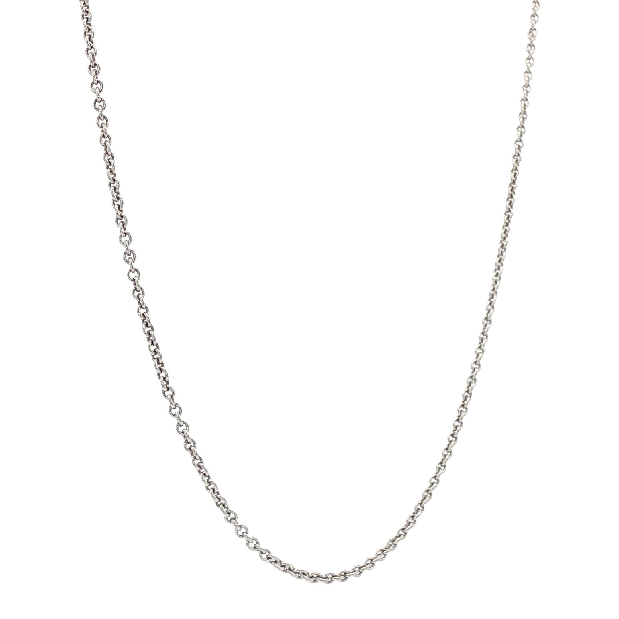 Witgouden lengtecollier anker 45 cm 14 karaat