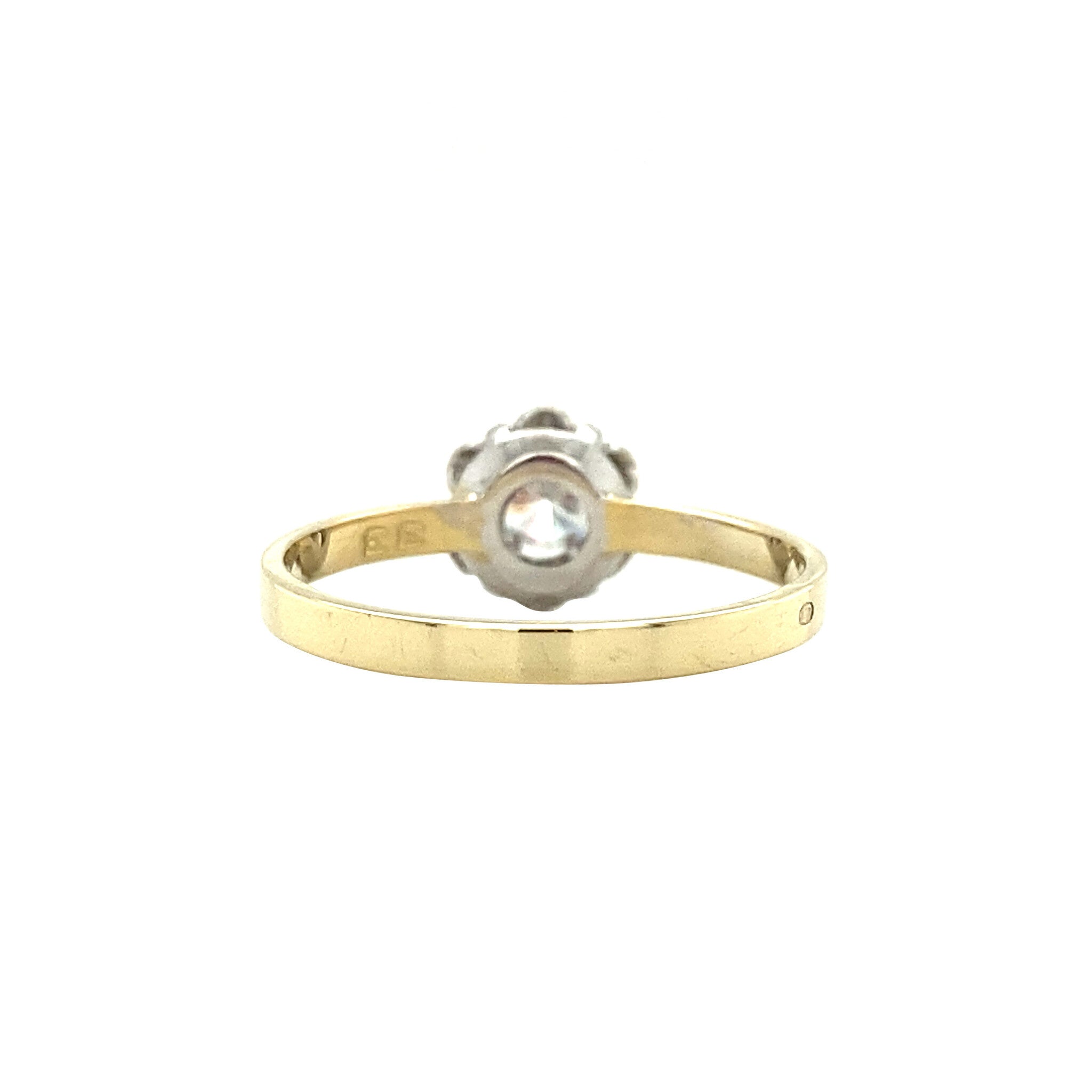 Gold solitaire ring with diamond 14 kt