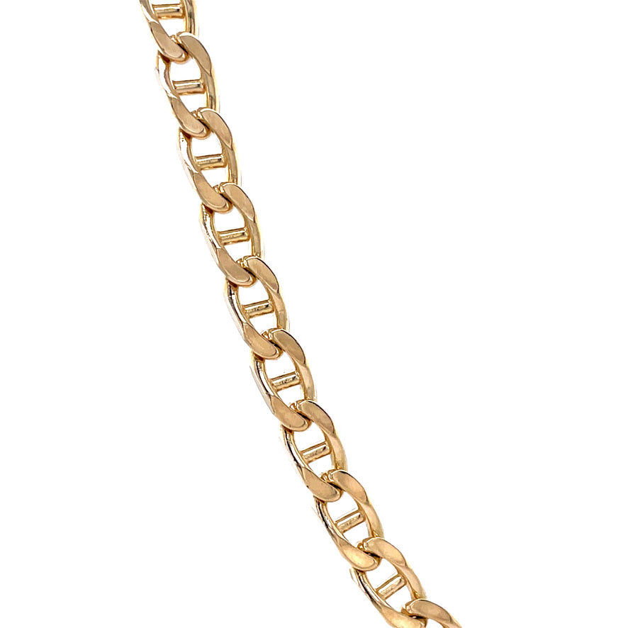 Gold double anchor necklace 50.5 cm 14 karat