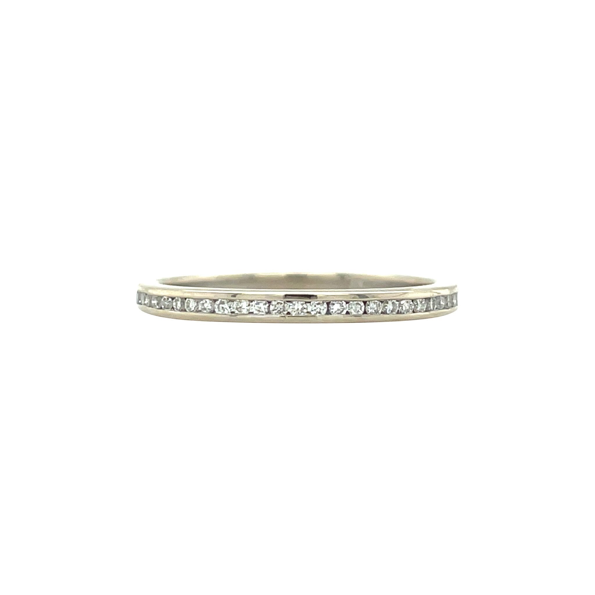 White gold alliance ring with diamond 14 karat