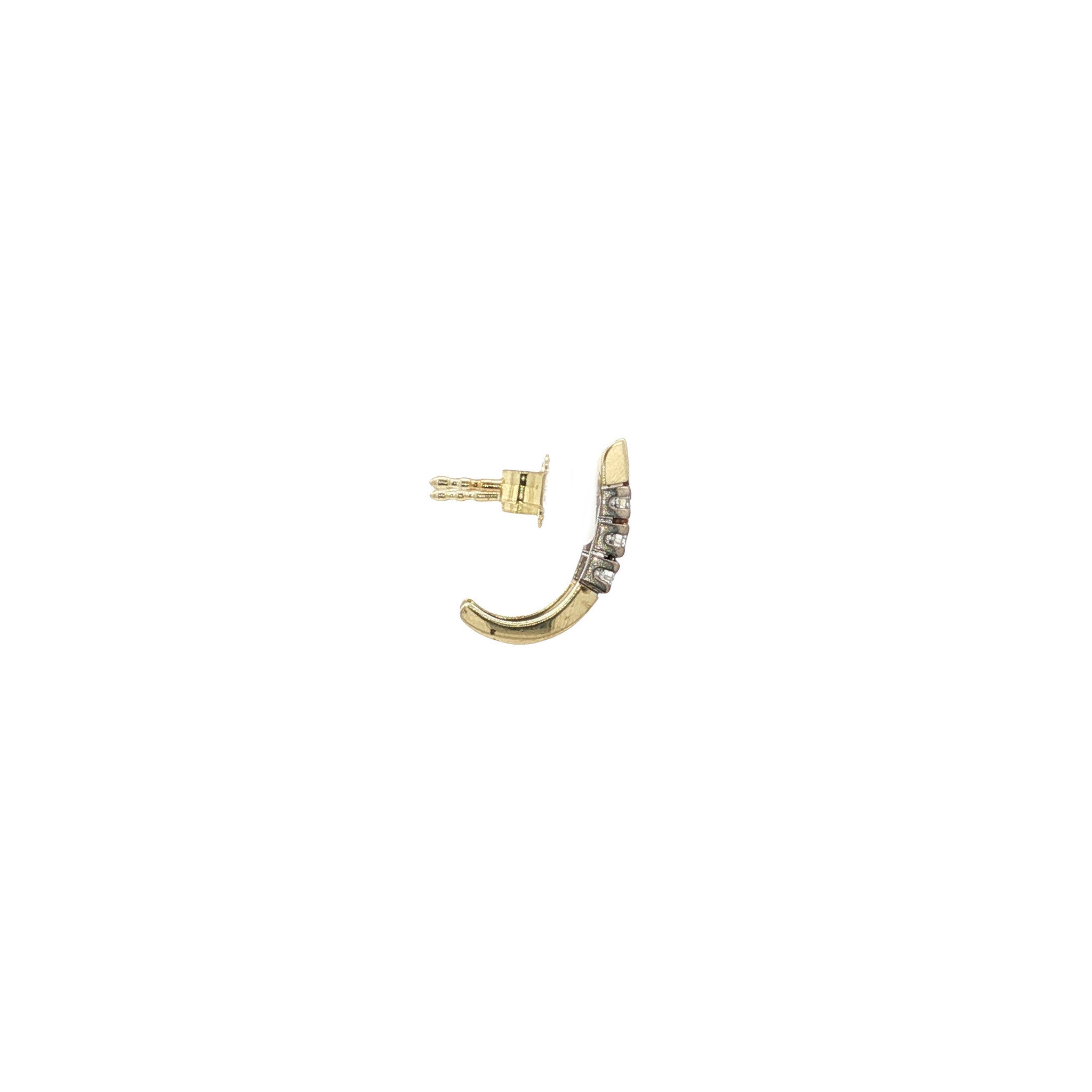 Gold stud earrings with diamond 14 karat