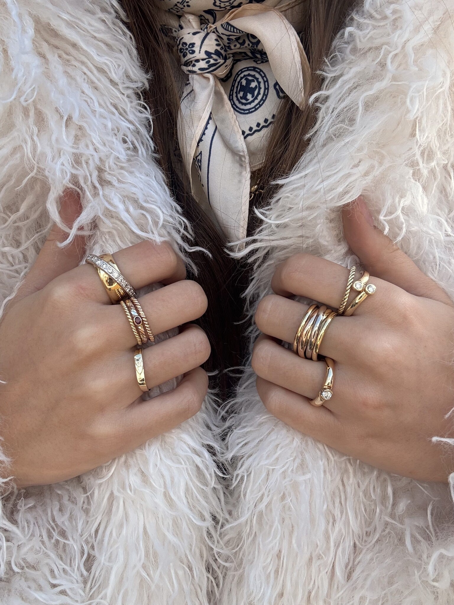 Tricolour gold ring 18 karat