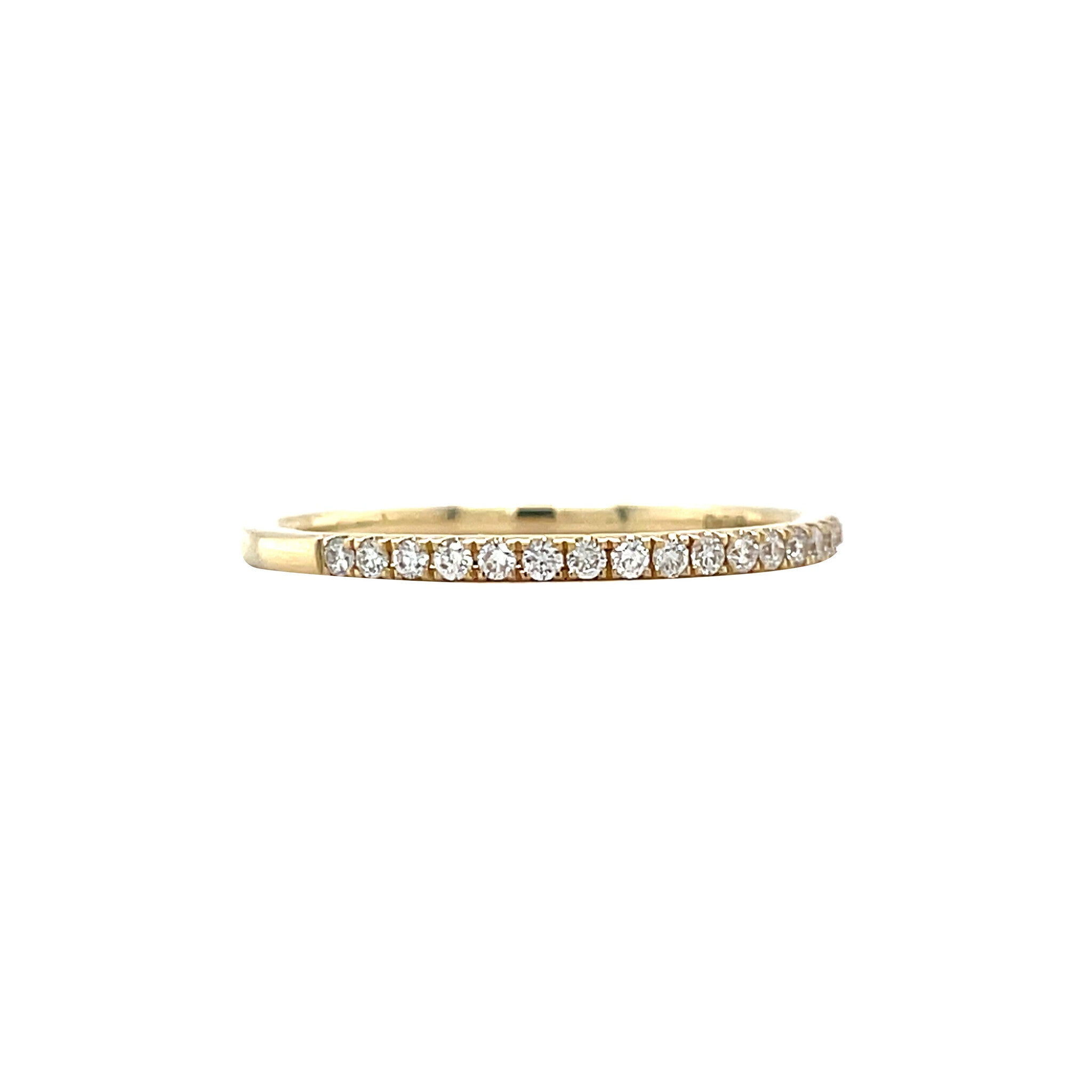 Gold row ring with diamond 14 kt