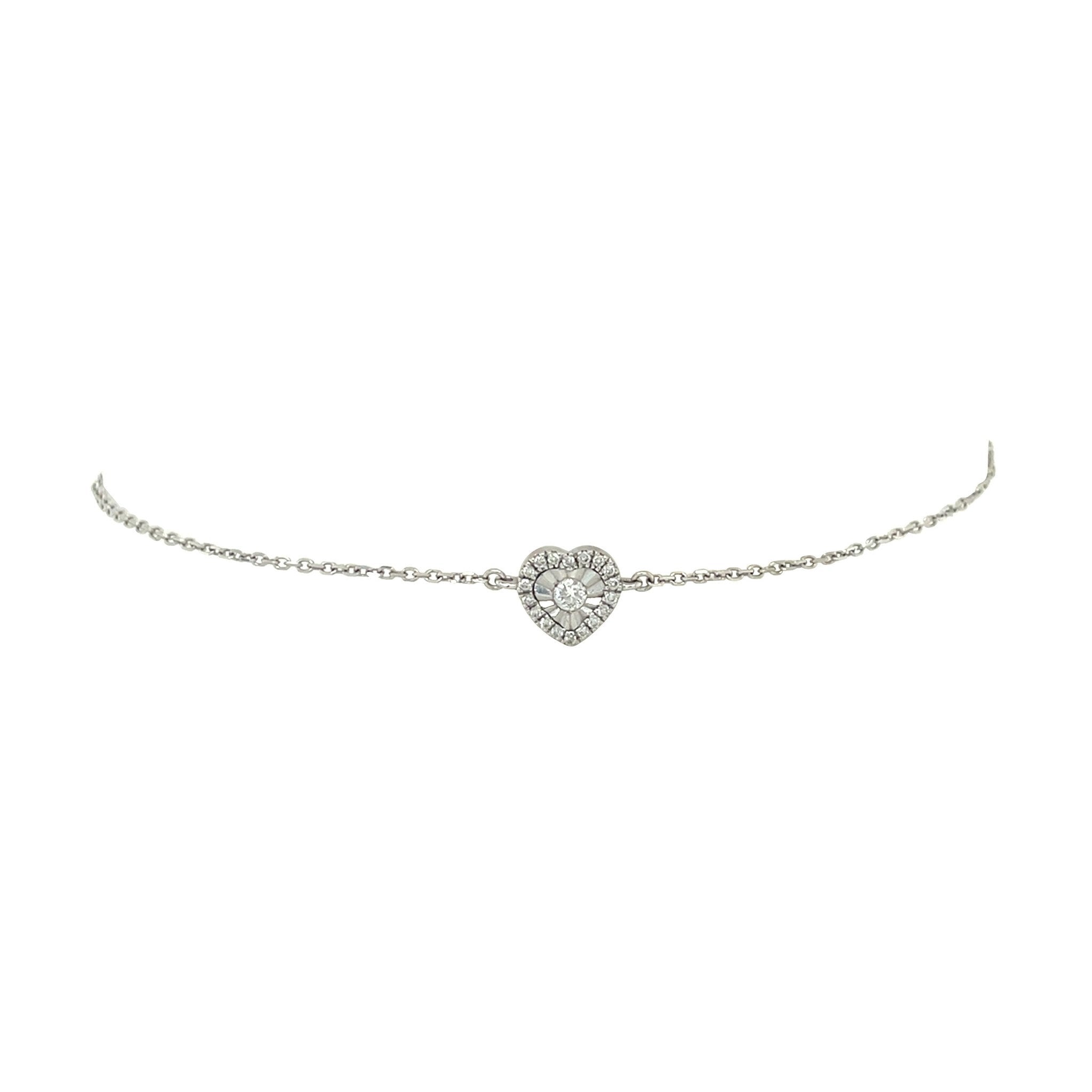 Bracelet with diamond heart 9 karat