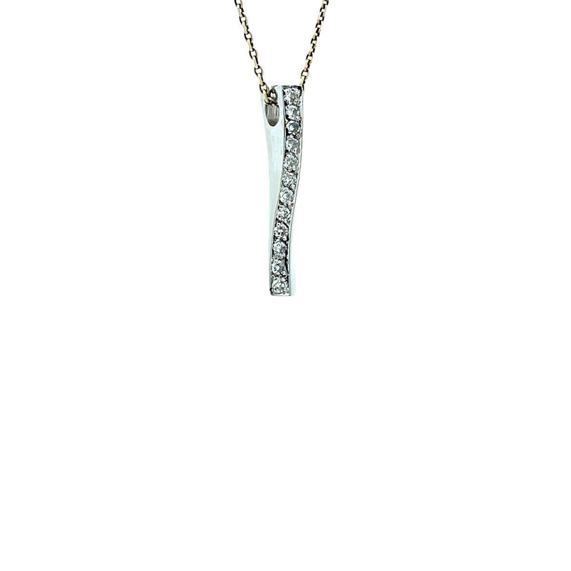 White gold pendant with diamond 14 karat