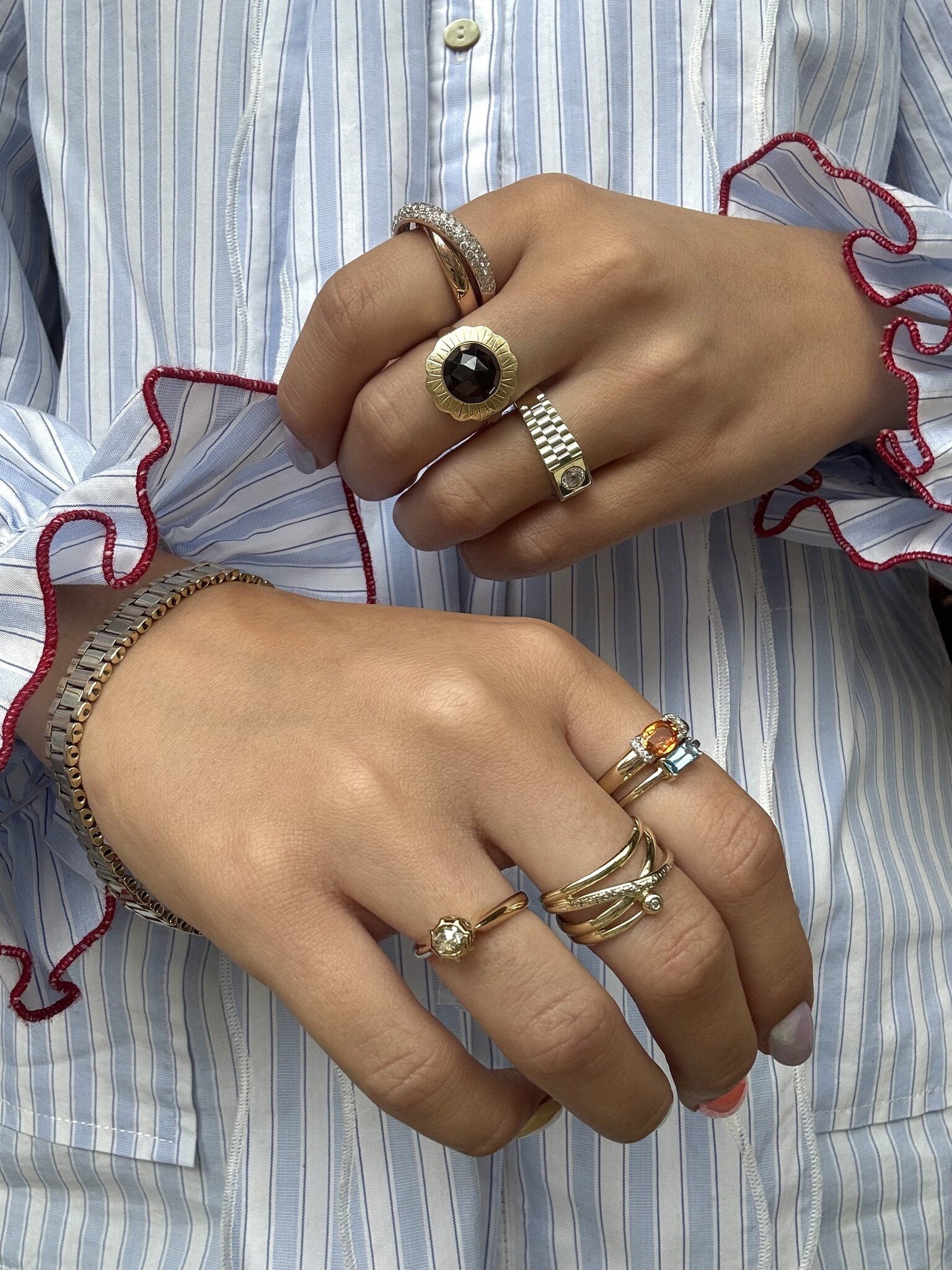 Rose-gold ring with diamond 14 kt