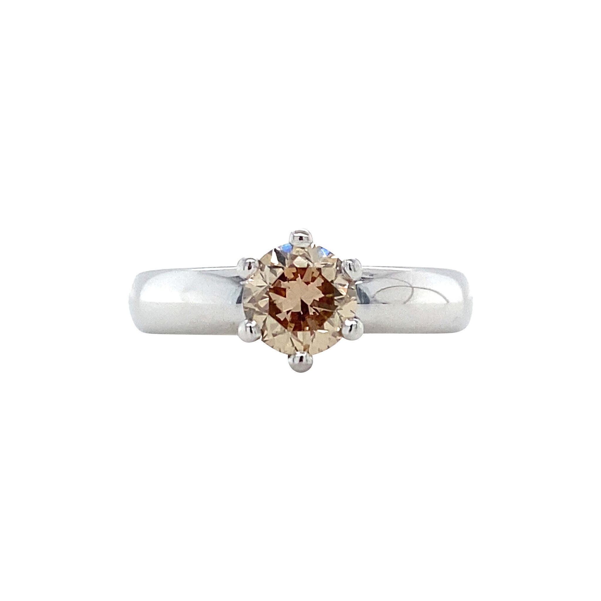 White gold solitaire ring with diamond 14 karat