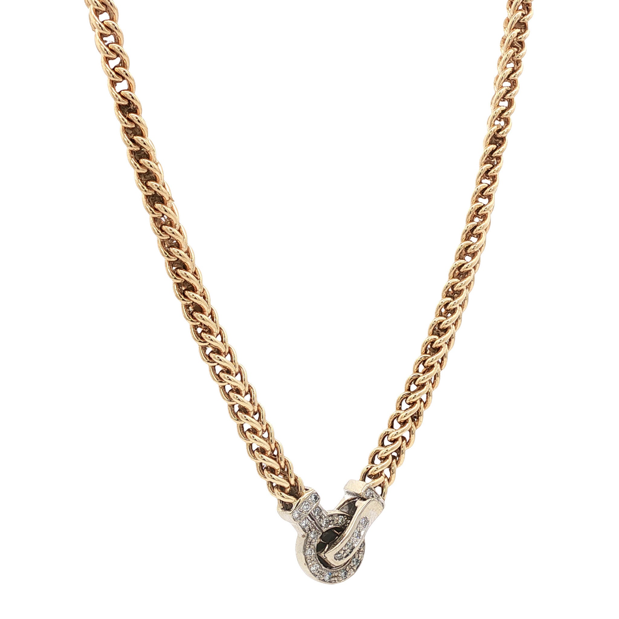 14-karat gold choker with diamond, 44.5 cm