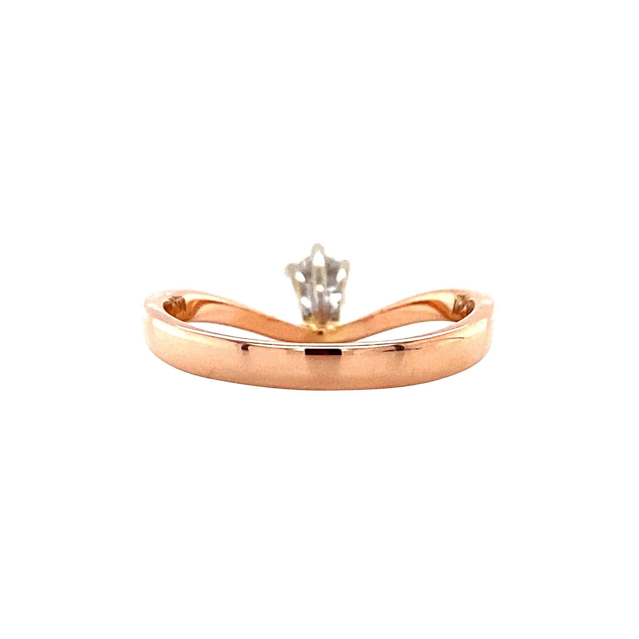 Rose gold solitaire ring with diamond 14 kt