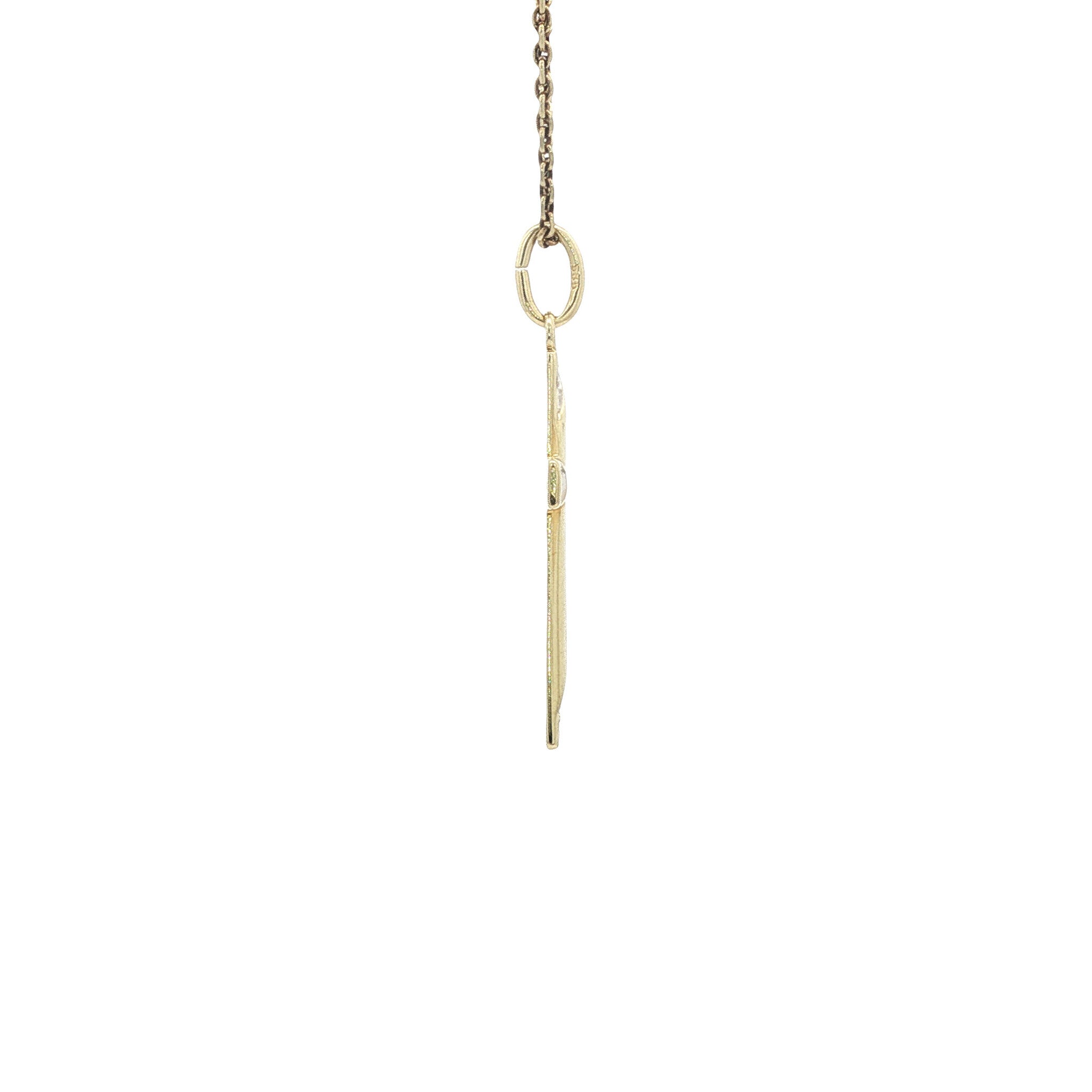 Gouden hanger kruis met diamant 14 karaat