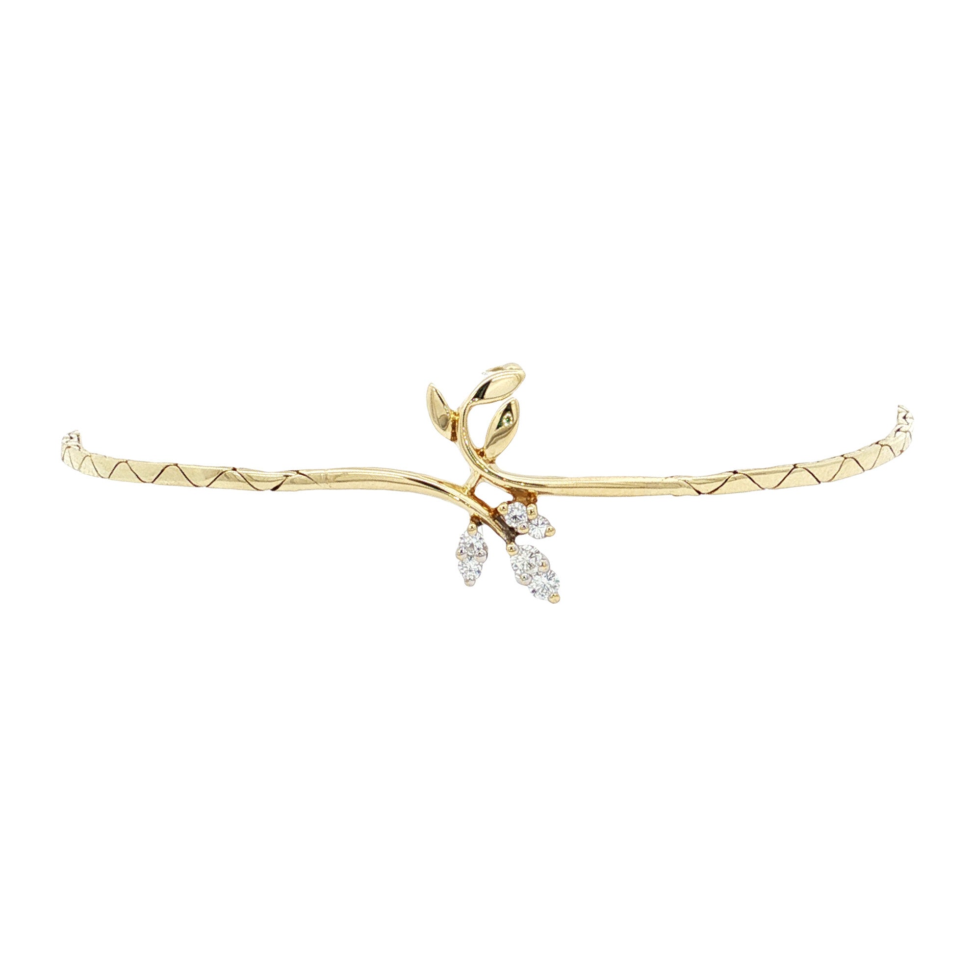 Gold bracelet with diamond 17 cm 14 karat