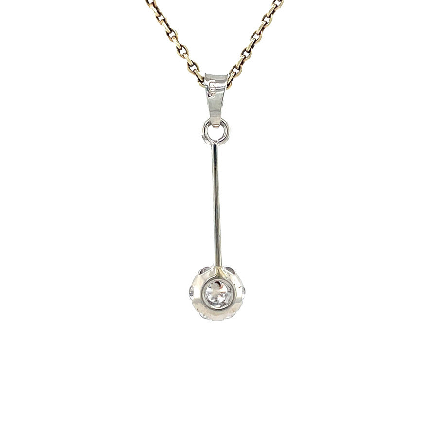 White gold pendant with diamond 14 kt