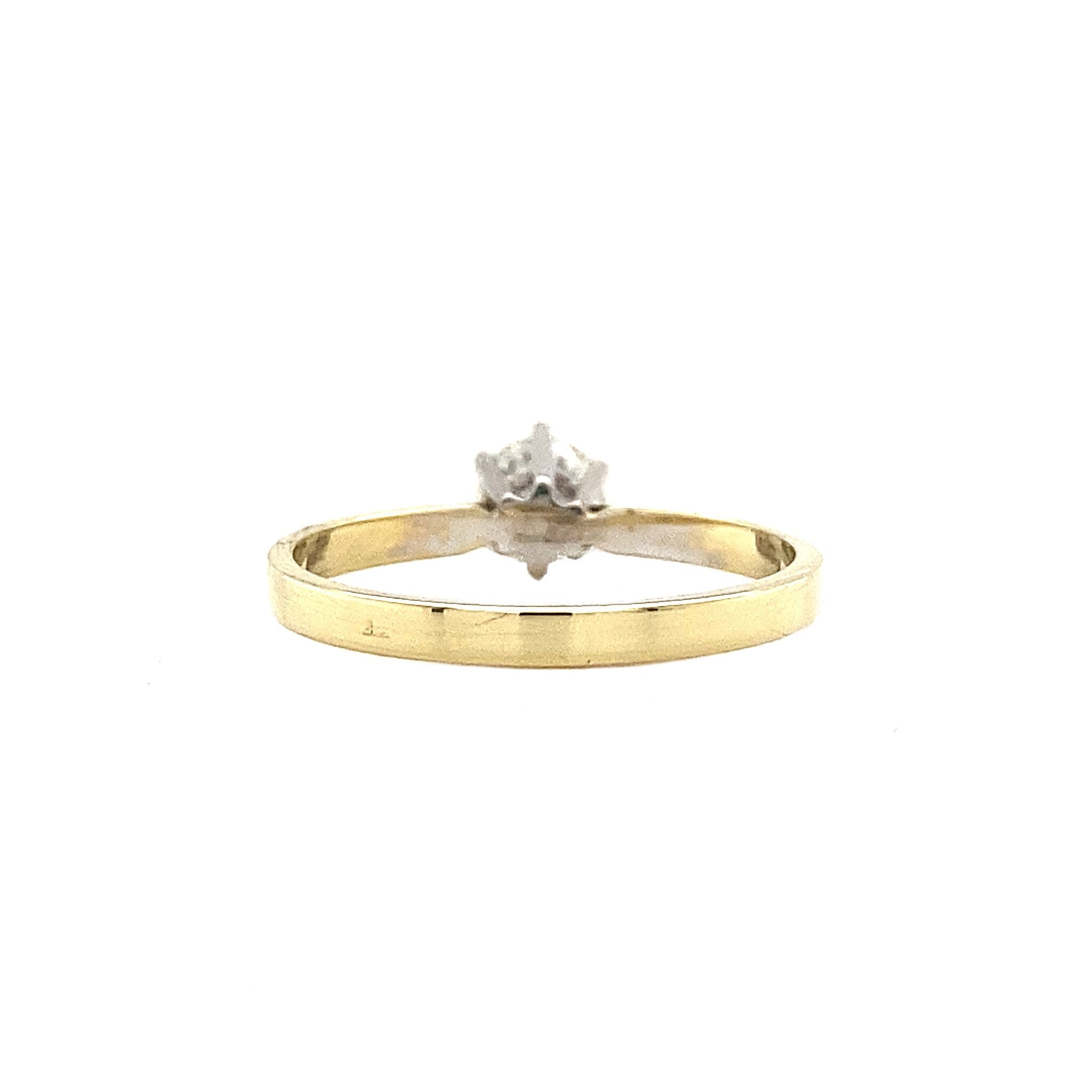 Gold solitaire ring with diamond 0.51ct. 14 kt* nieuw