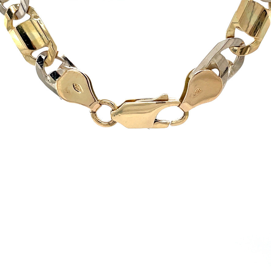 Golden hawk's eye necklace 61 cm 18 karat