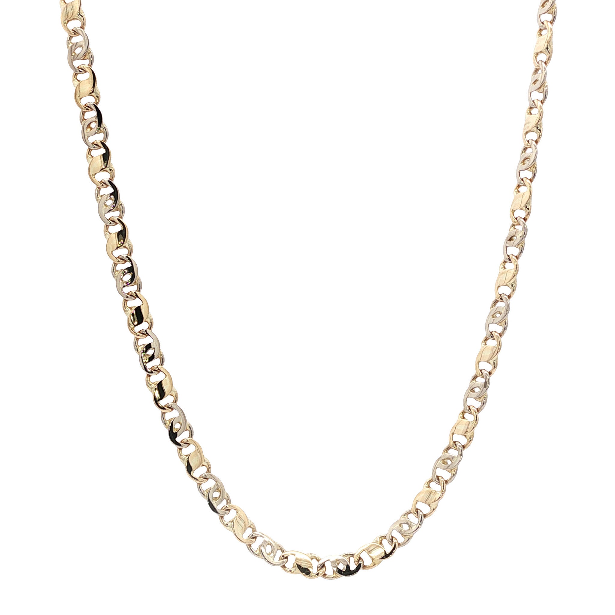 Gouden collier bicolour 51 cm 14 karaat