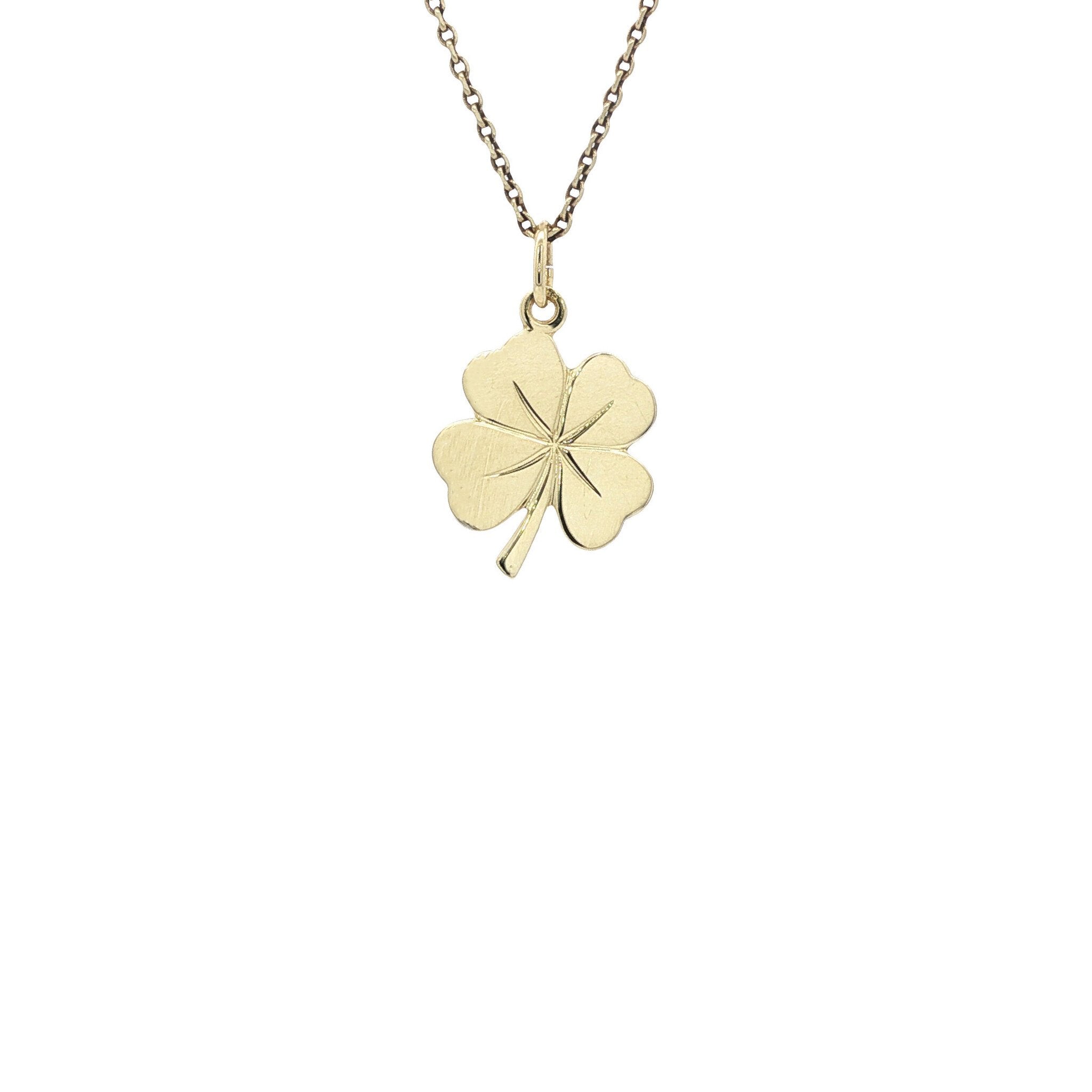 Gold pendant clover 4 14 karat