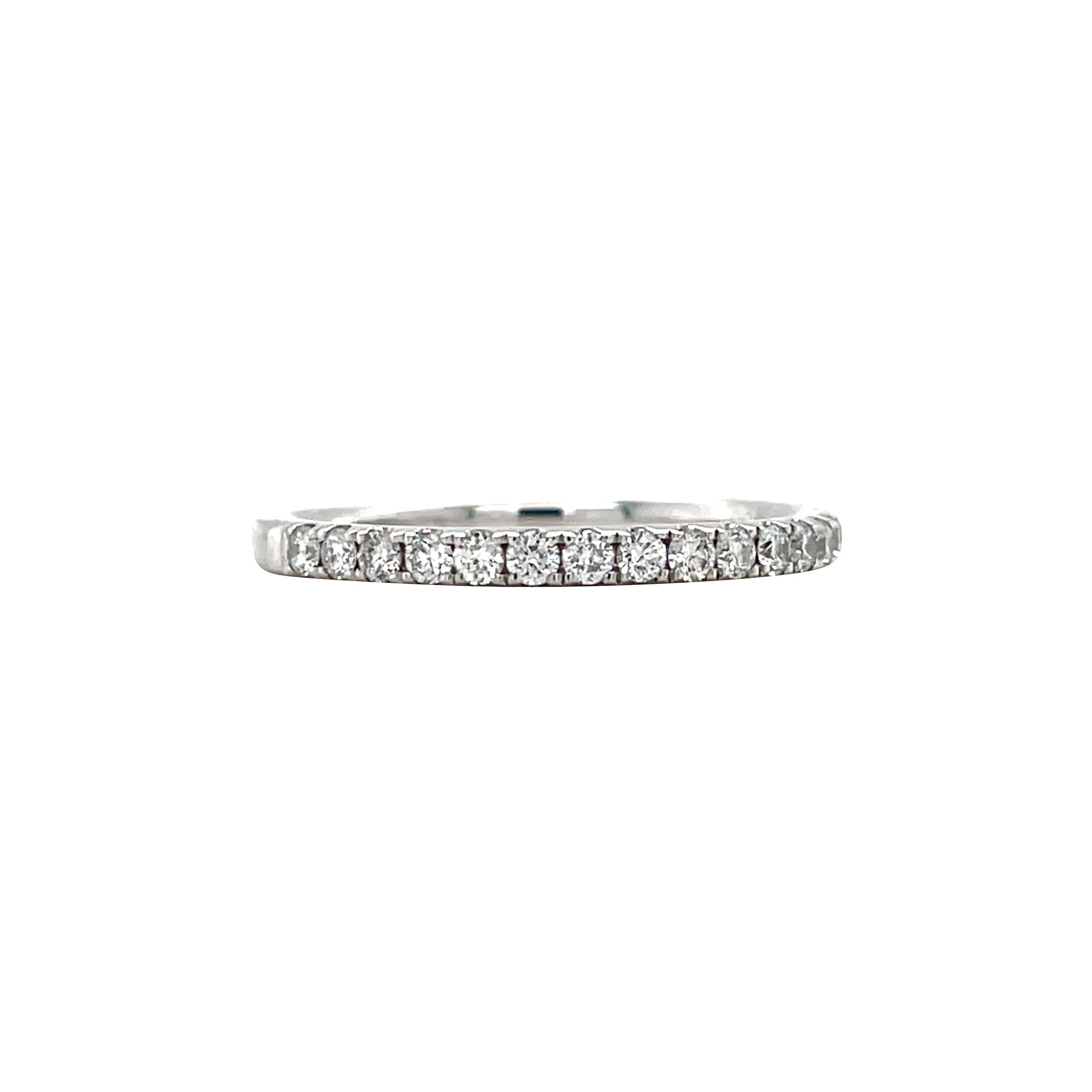 White gold row ring with diamond 14 kt