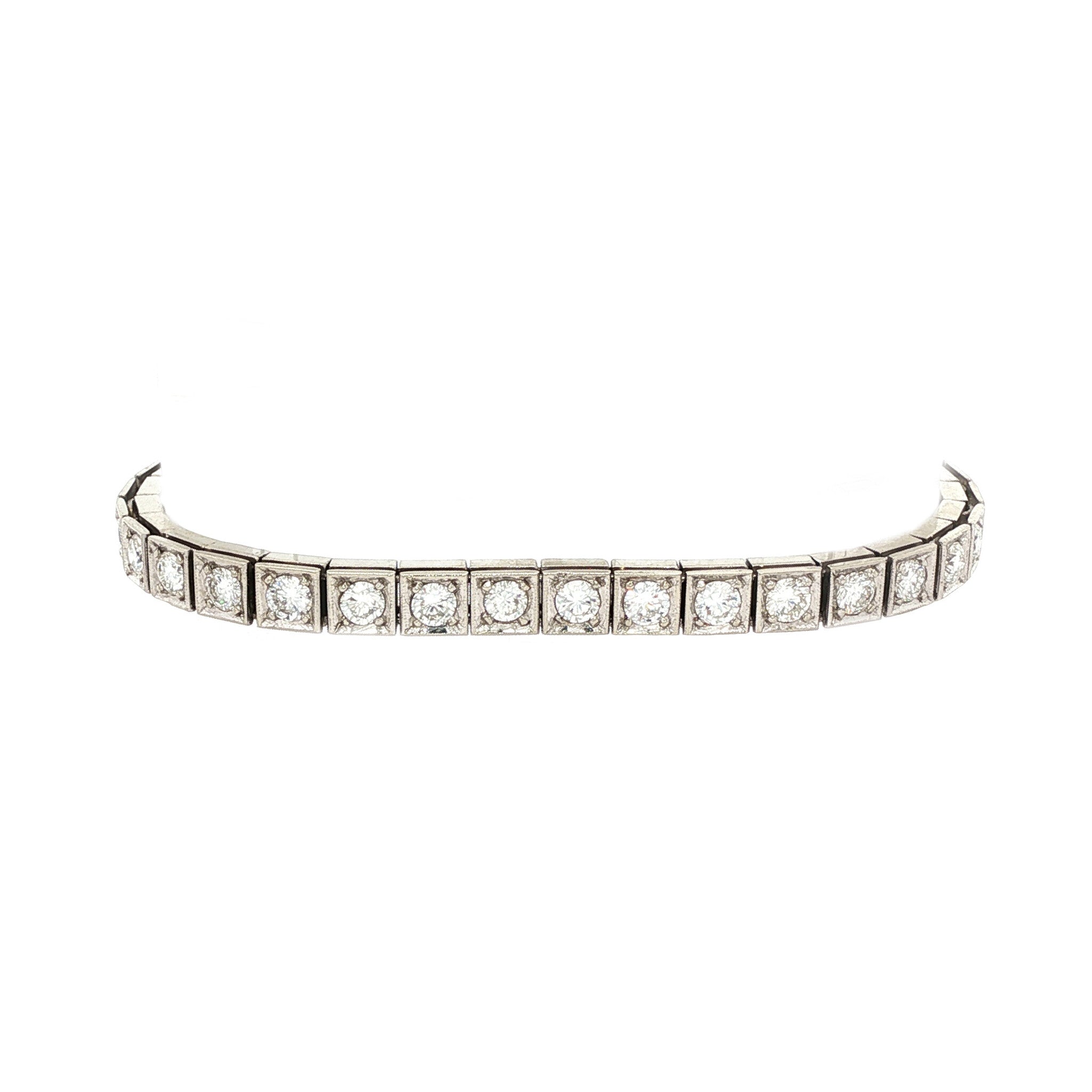 Witgouden tennisarmband met diamant 14 karaat