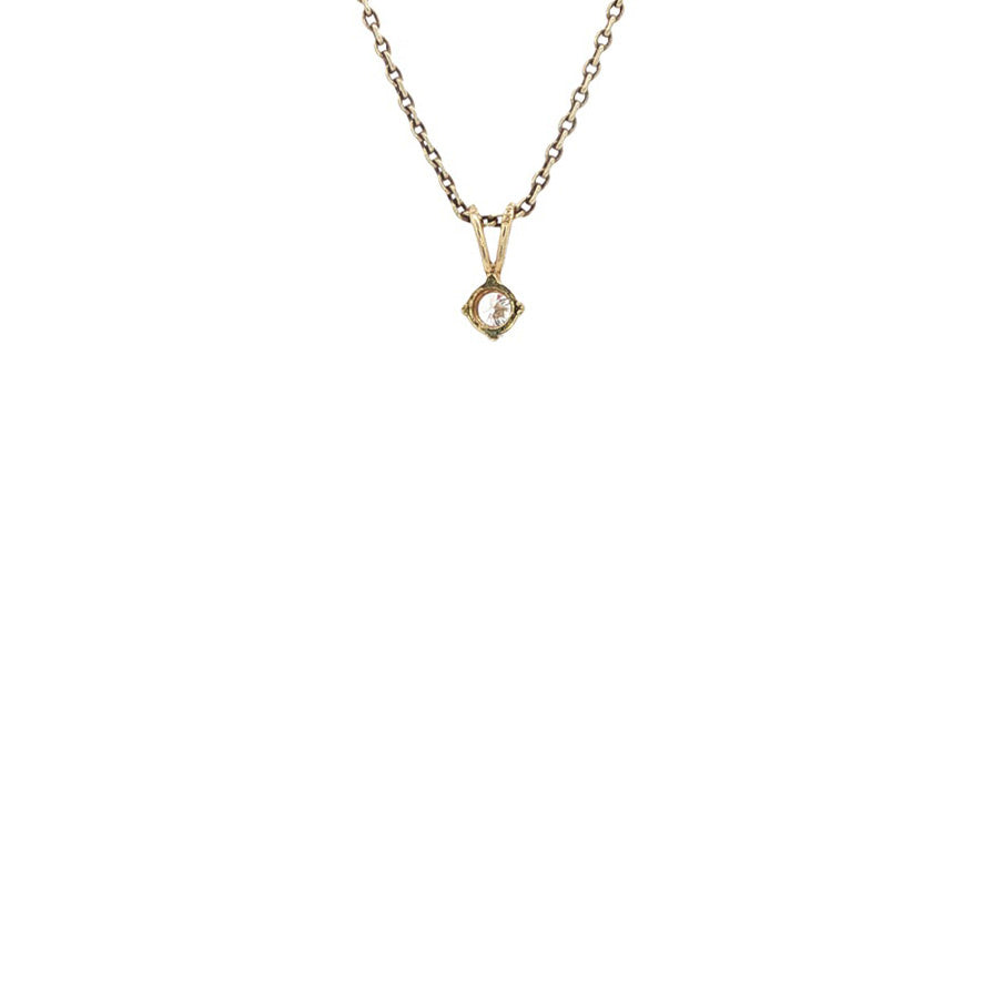 Gouden solitair hanger met zirkonia 14 karaat
